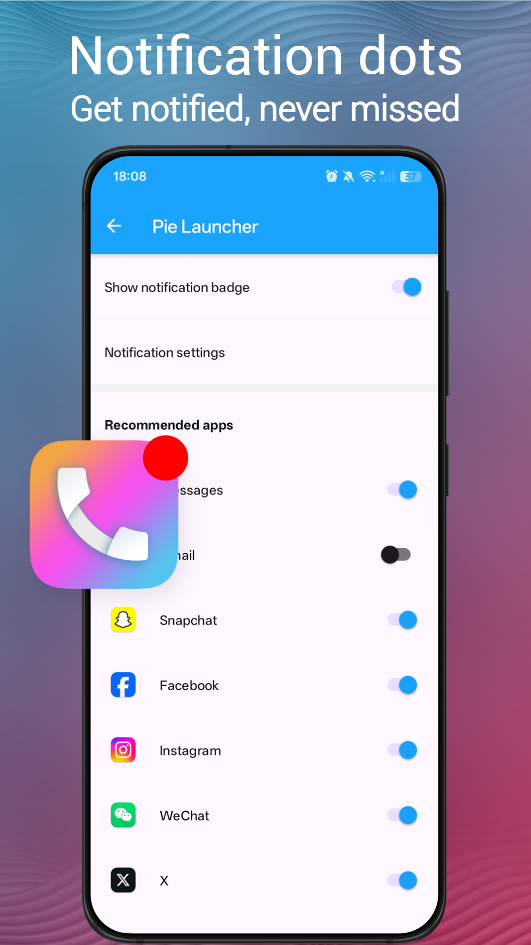 اسکرین شات 6 برنامه Pie Launcher version 2026