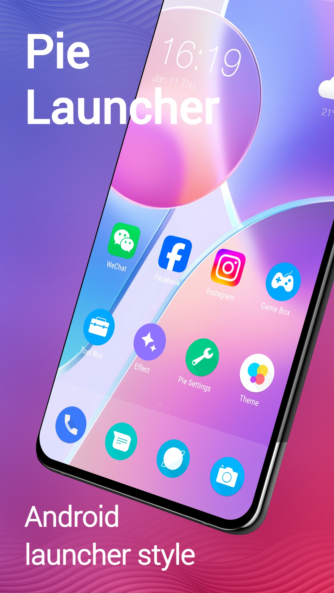 اسکرین شات 1 برنامه Pie Launcher version 2026