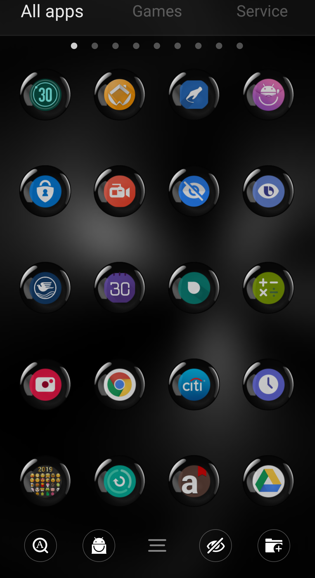 اسکرین شات 7 برنامه Theme Launcher - Spheres Black