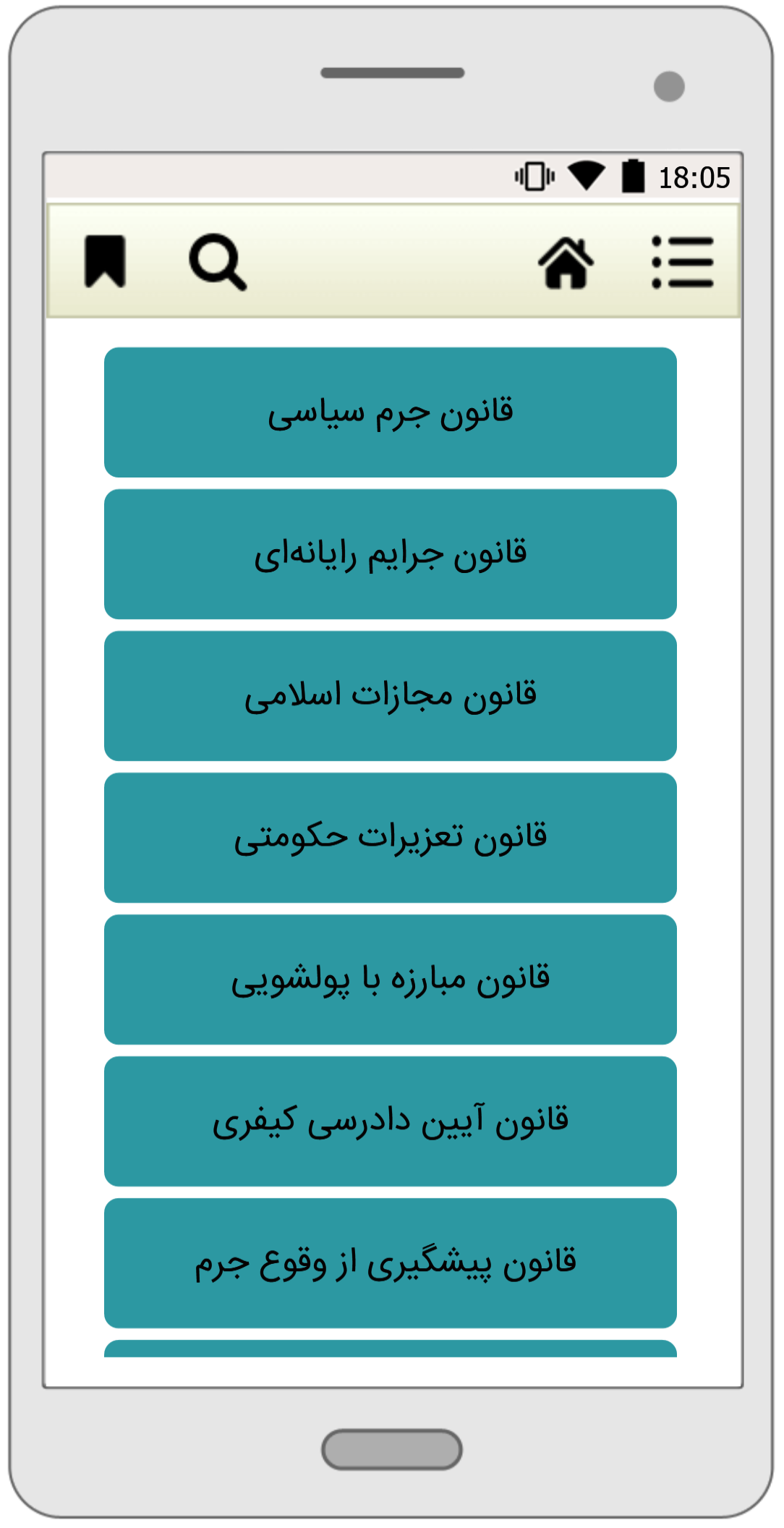 اسکرین شات 1 برنامه مجموعه قوانین و مقررات
