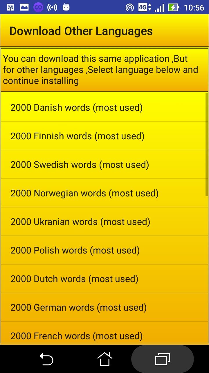 اسکرین شات 6 برنامه 2000 Russian Words (most used)