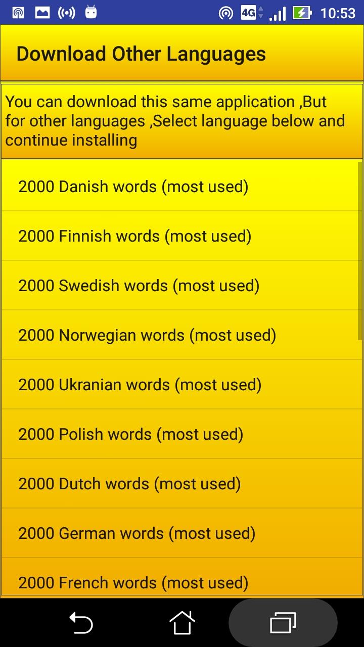 اسکرین شات 6 برنامه 2000 Turkish Words (most used)