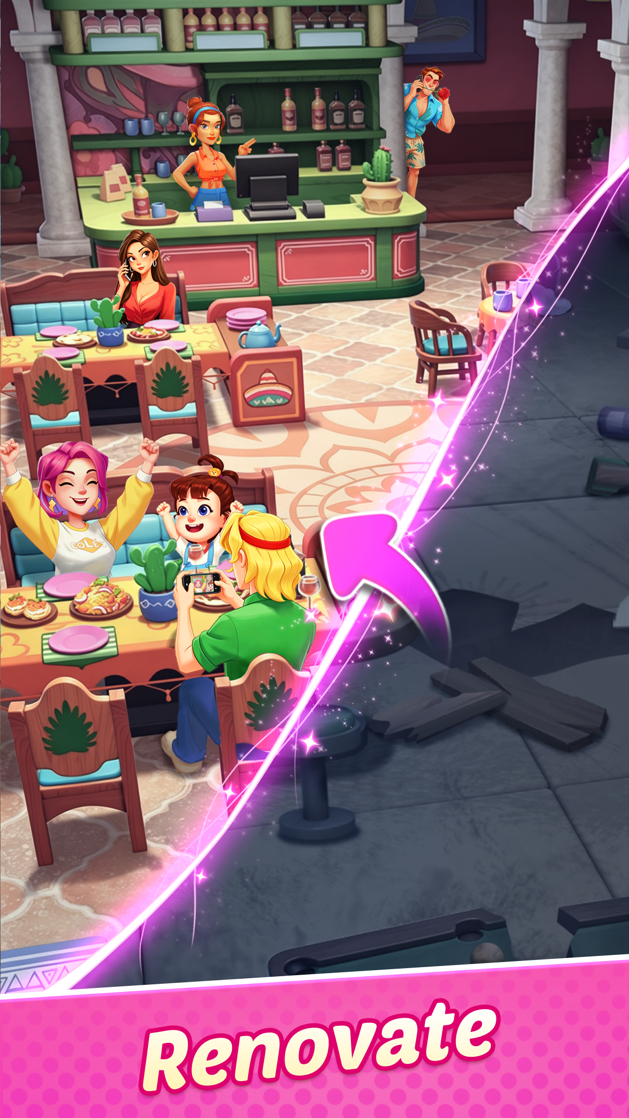 اسکرین شات 5 بازی Gossip Street: Merge & Story