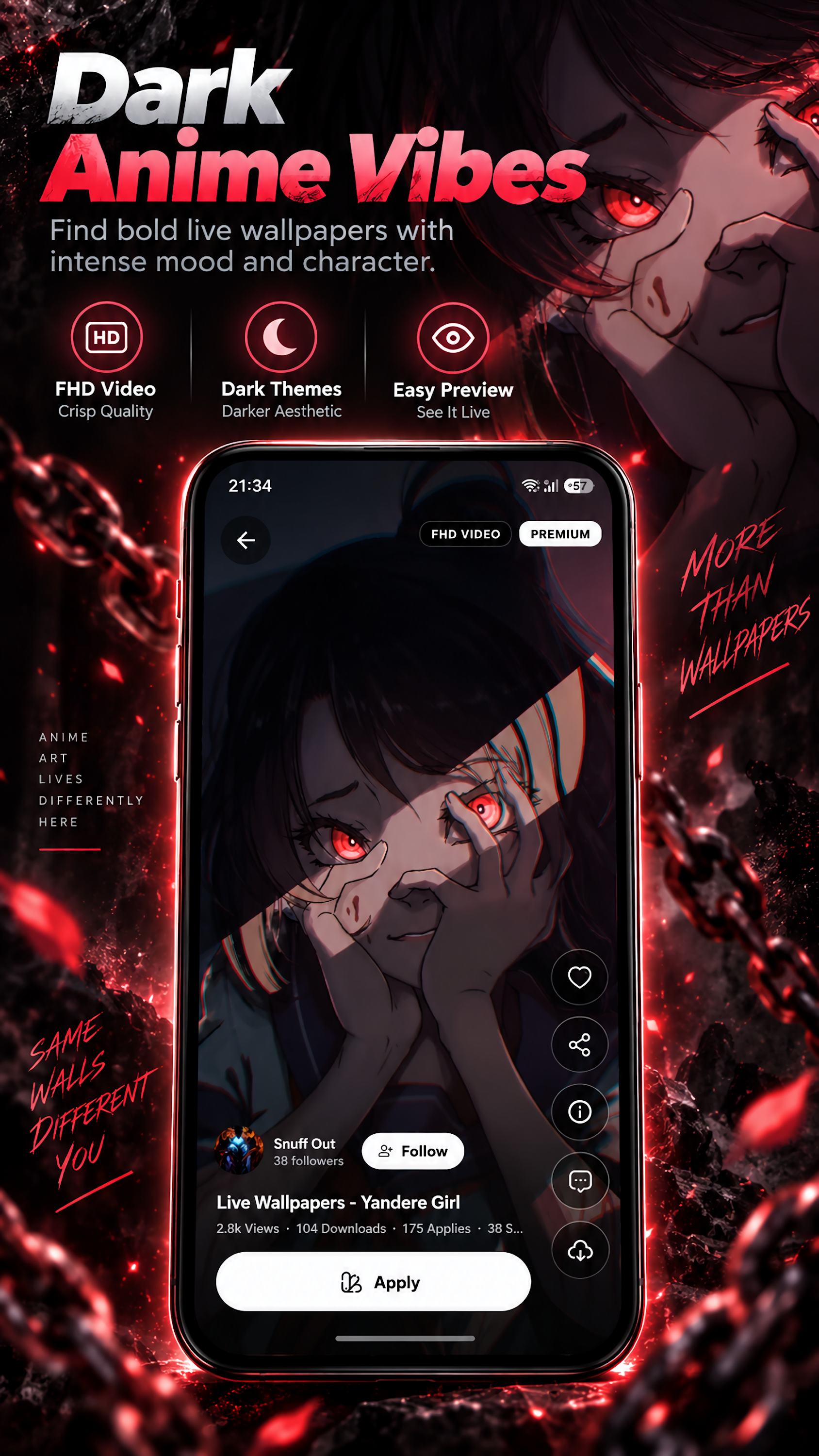 اسکرین شات 6 برنامه +9000000 Anime Live Wallpapers