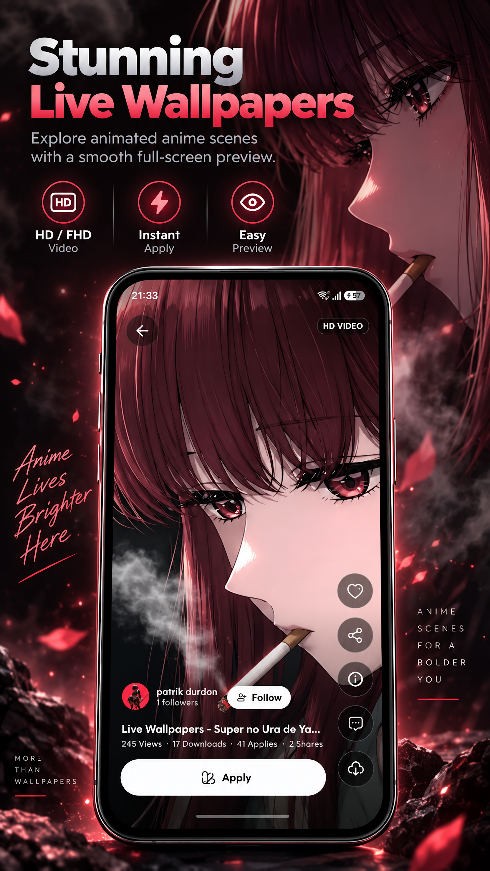 اسکرین شات 2 برنامه +9000000 Anime Live Wallpapers