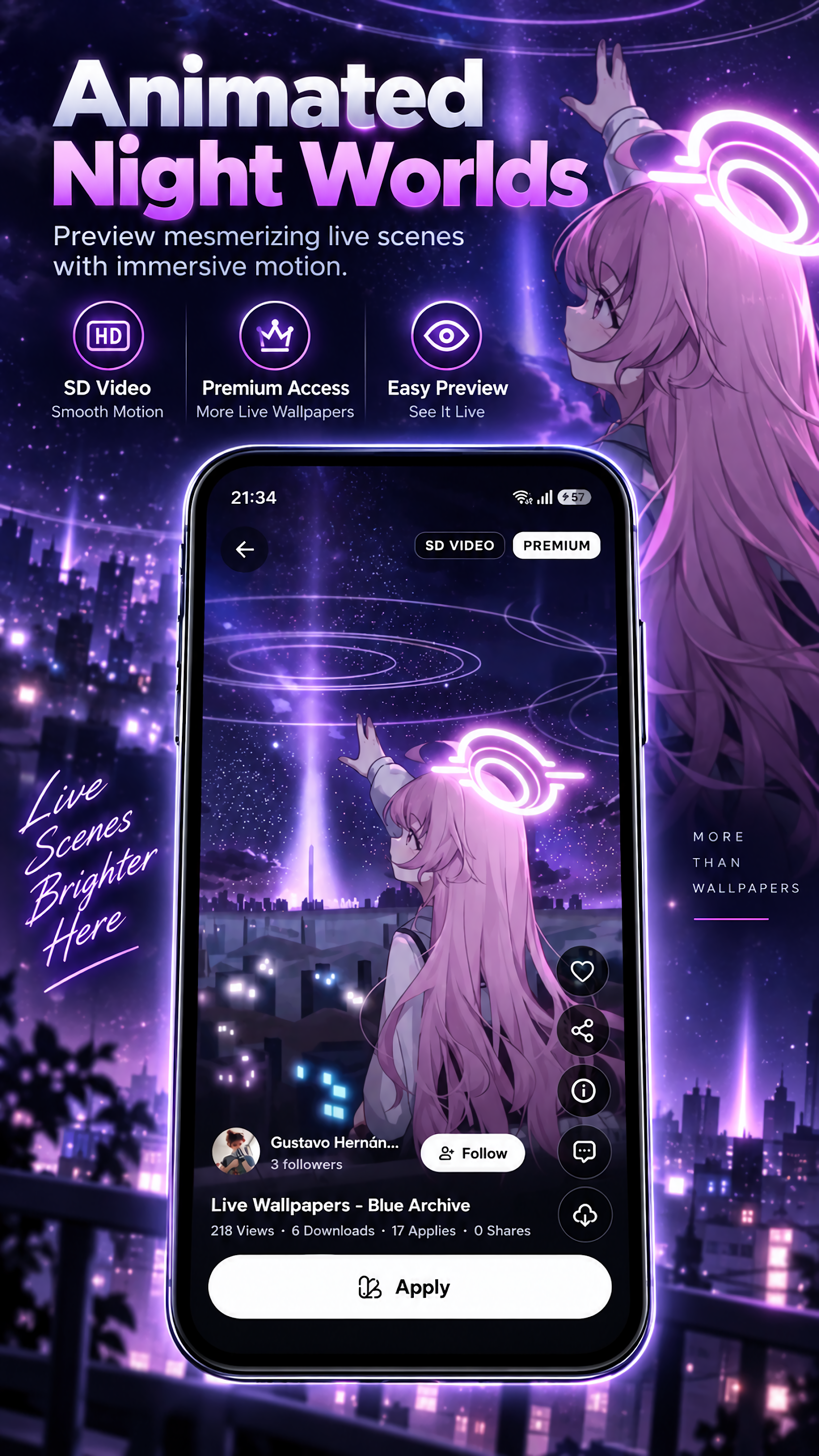 اسکرین شات 4 برنامه +9000000 Anime Live Wallpapers