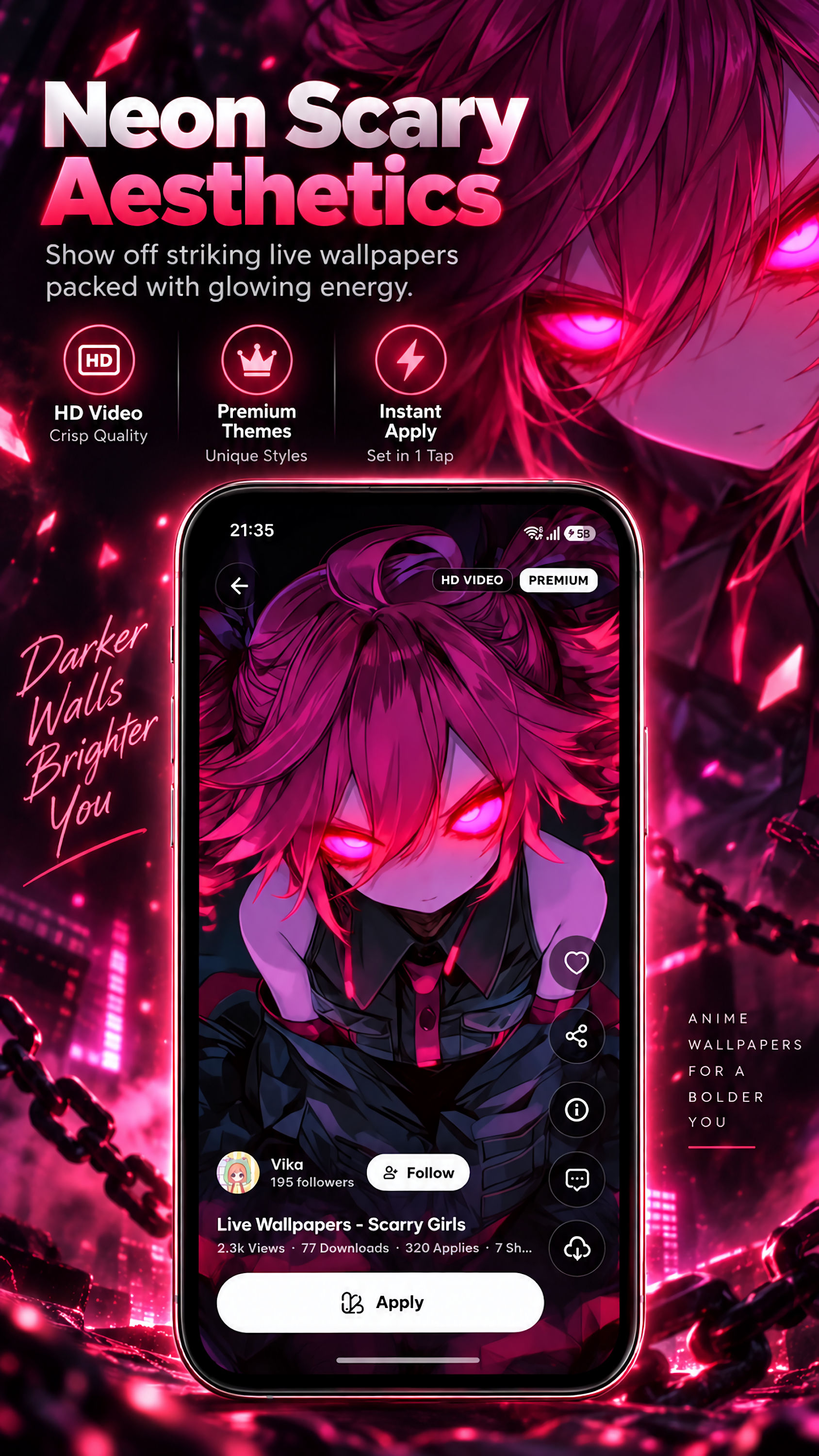 اسکرین شات 7 برنامه +9000000 Anime Live Wallpapers
