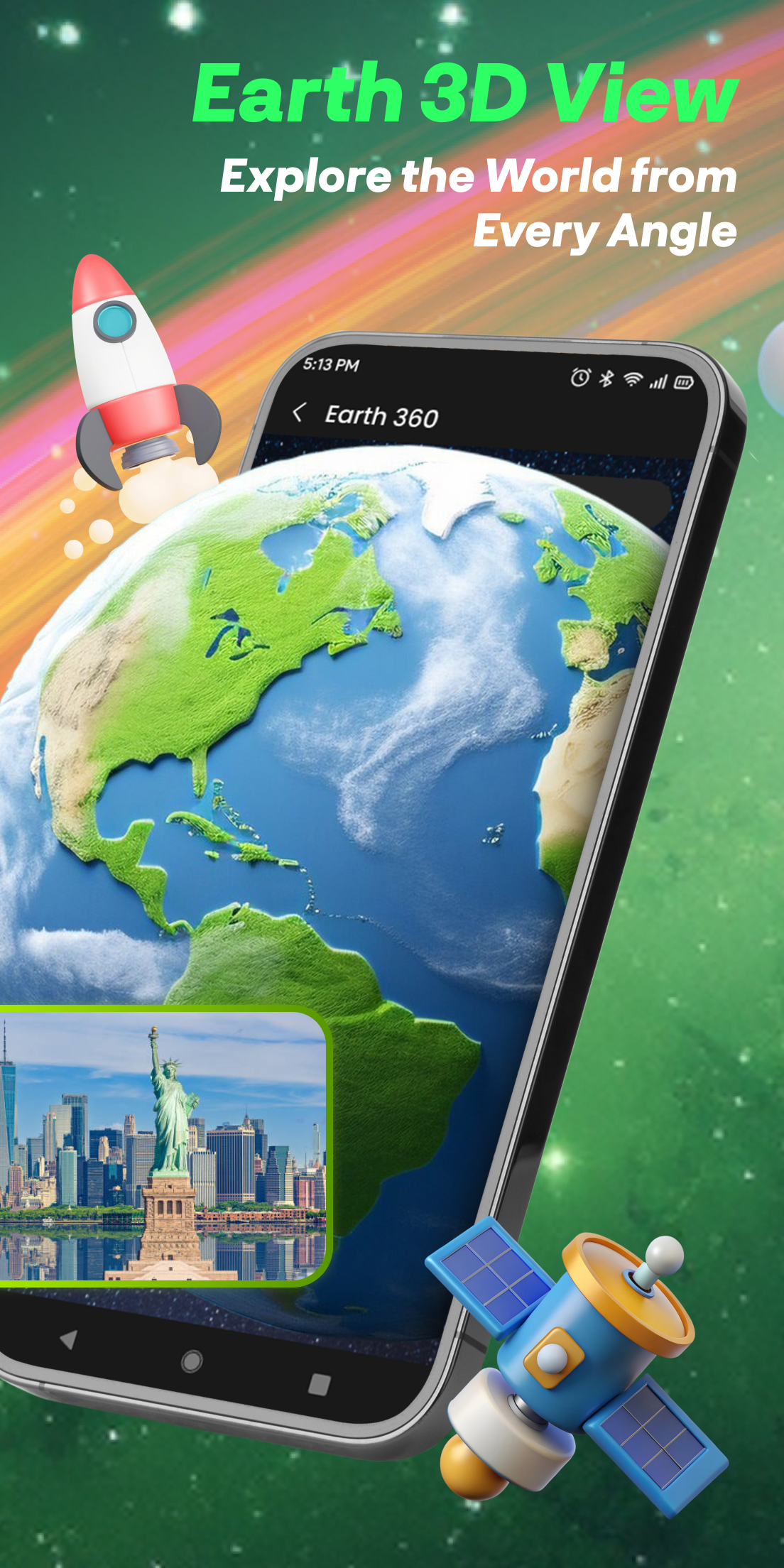 اسکرین شات 4 برنامه World Map 3D: GPS Satellite