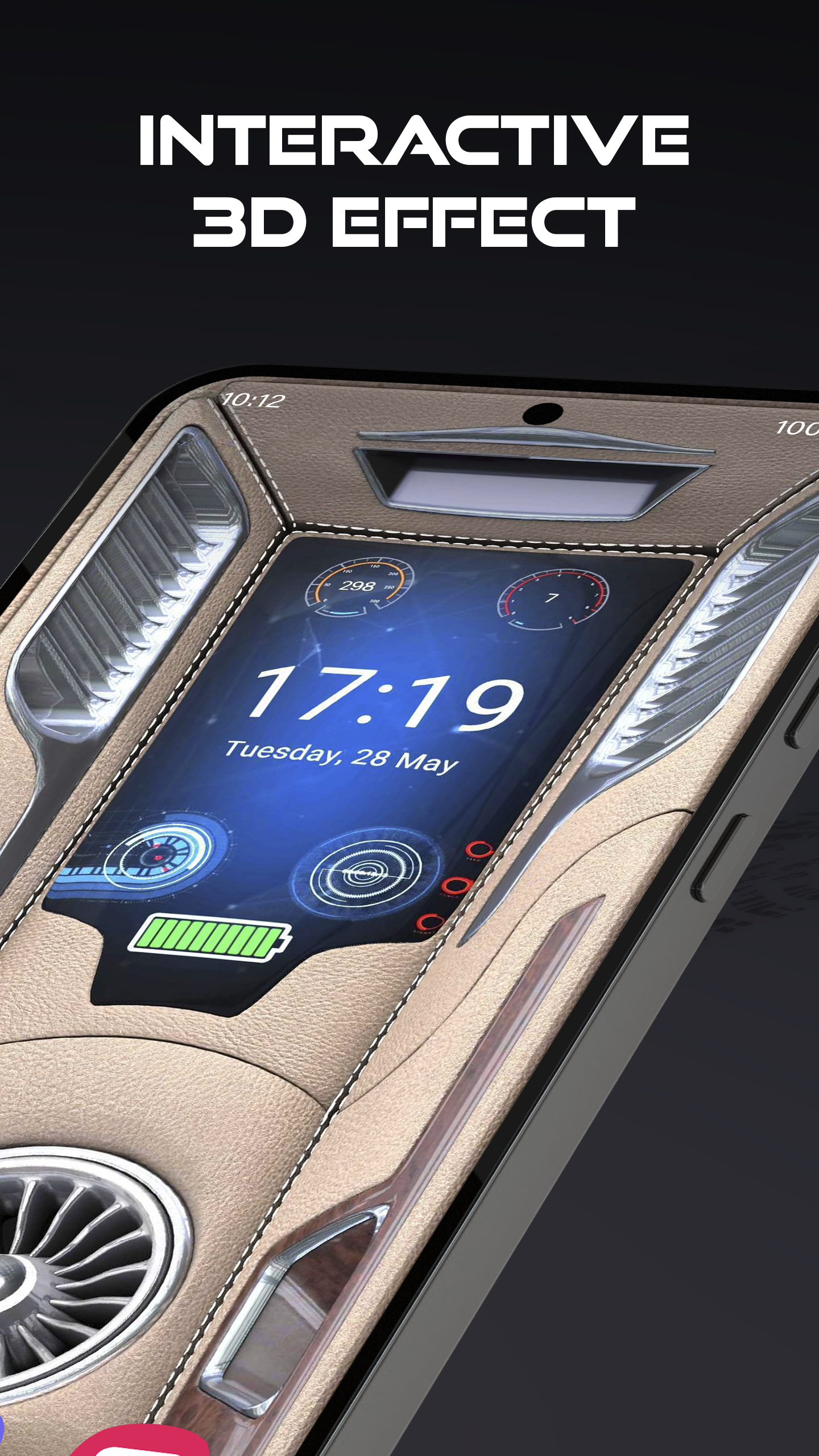 اسکرین شات 2 برنامه 3D Wallpaper Clock Widget HD