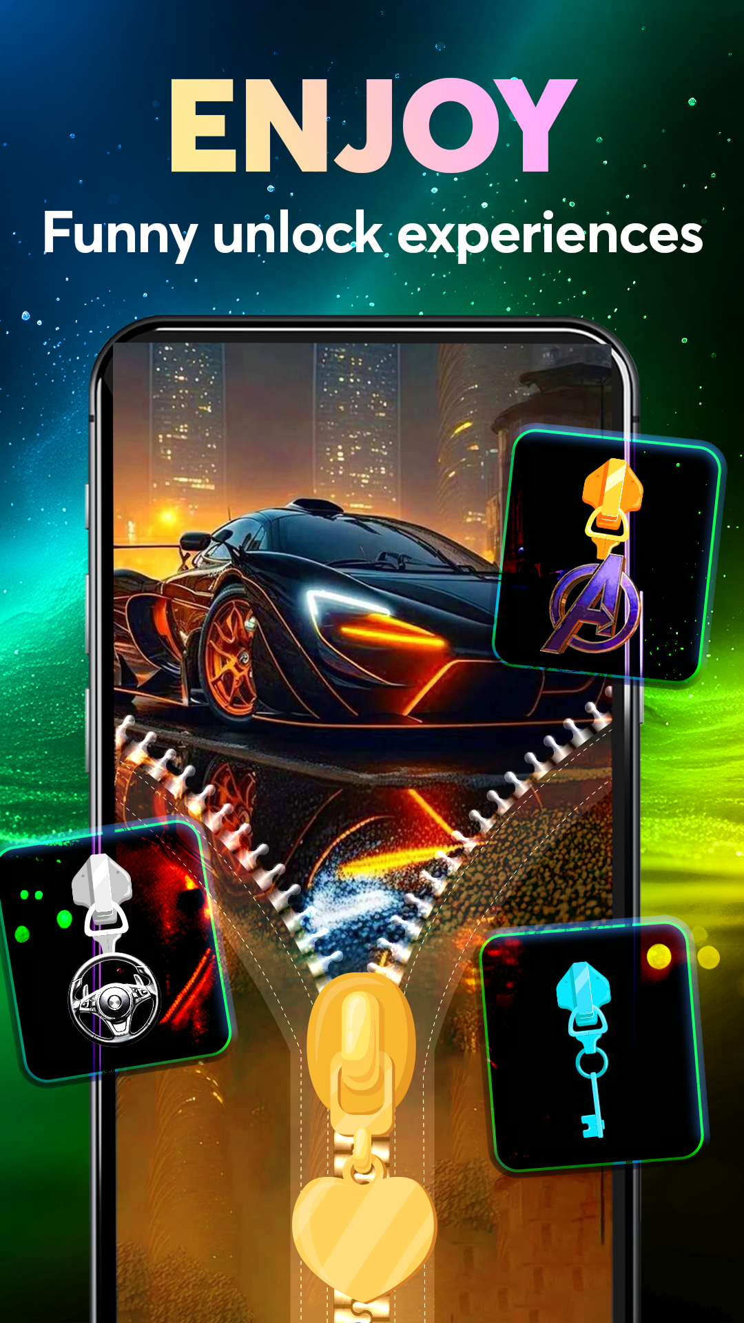 اسکرین شات 6 برنامه Zipper Lock Screen: Zip Locker