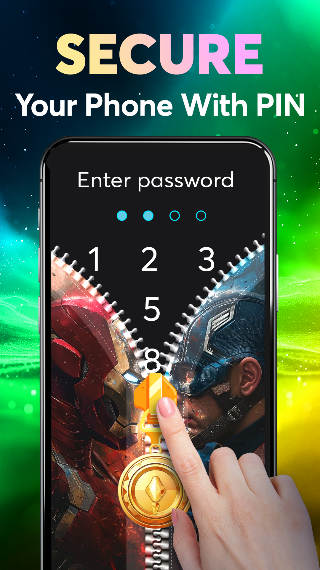 اسکرین شات 5 برنامه Zipper Lock Screen: Zip Locker