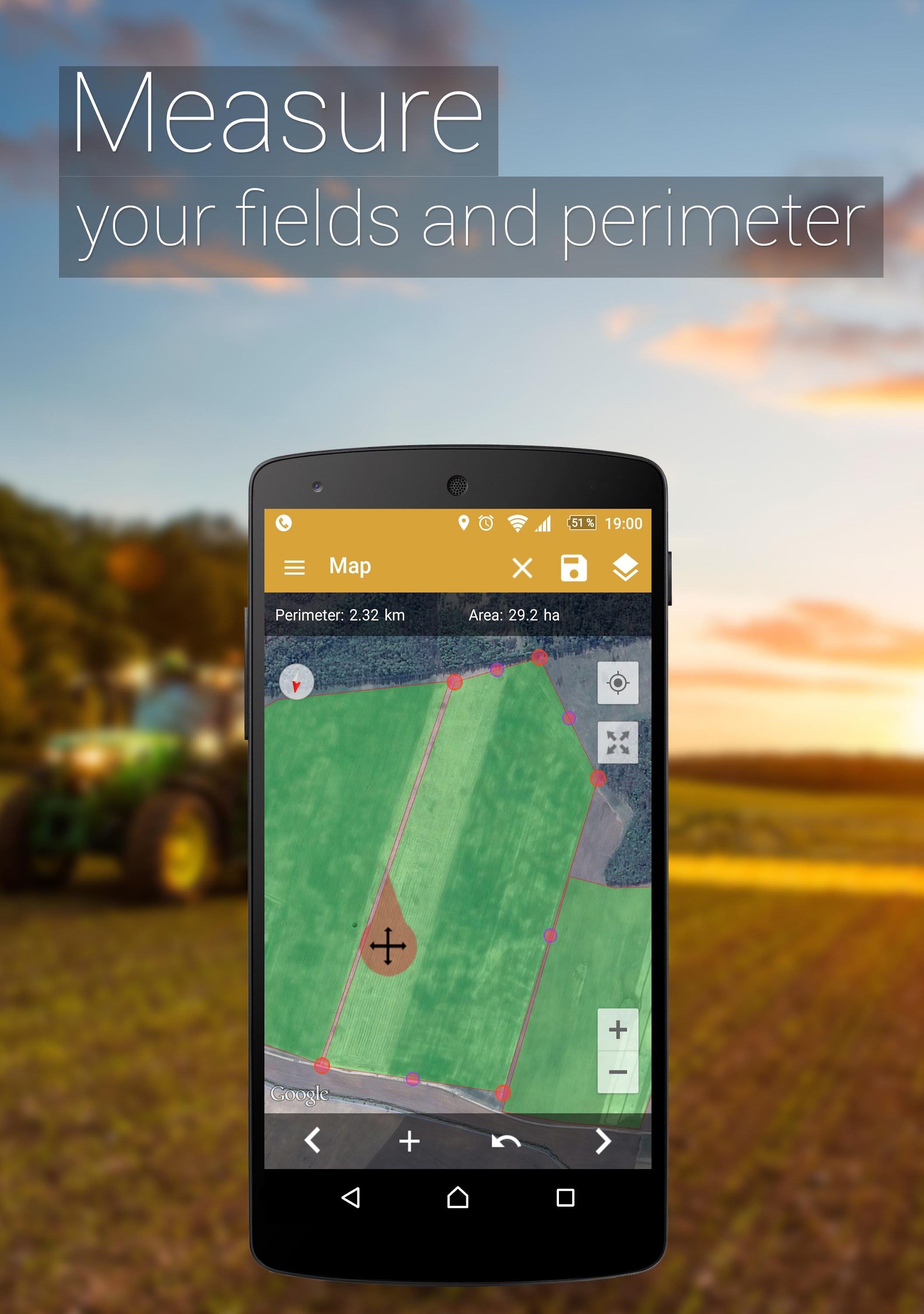 اسکرین شات 3 برنامه GPS Fields Area Measure
