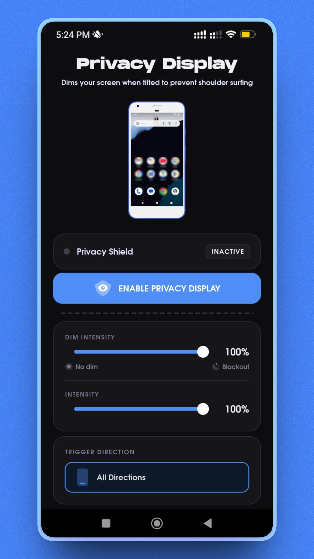 اسکرین شات 1 برنامه Privacy Display: Hide Screen