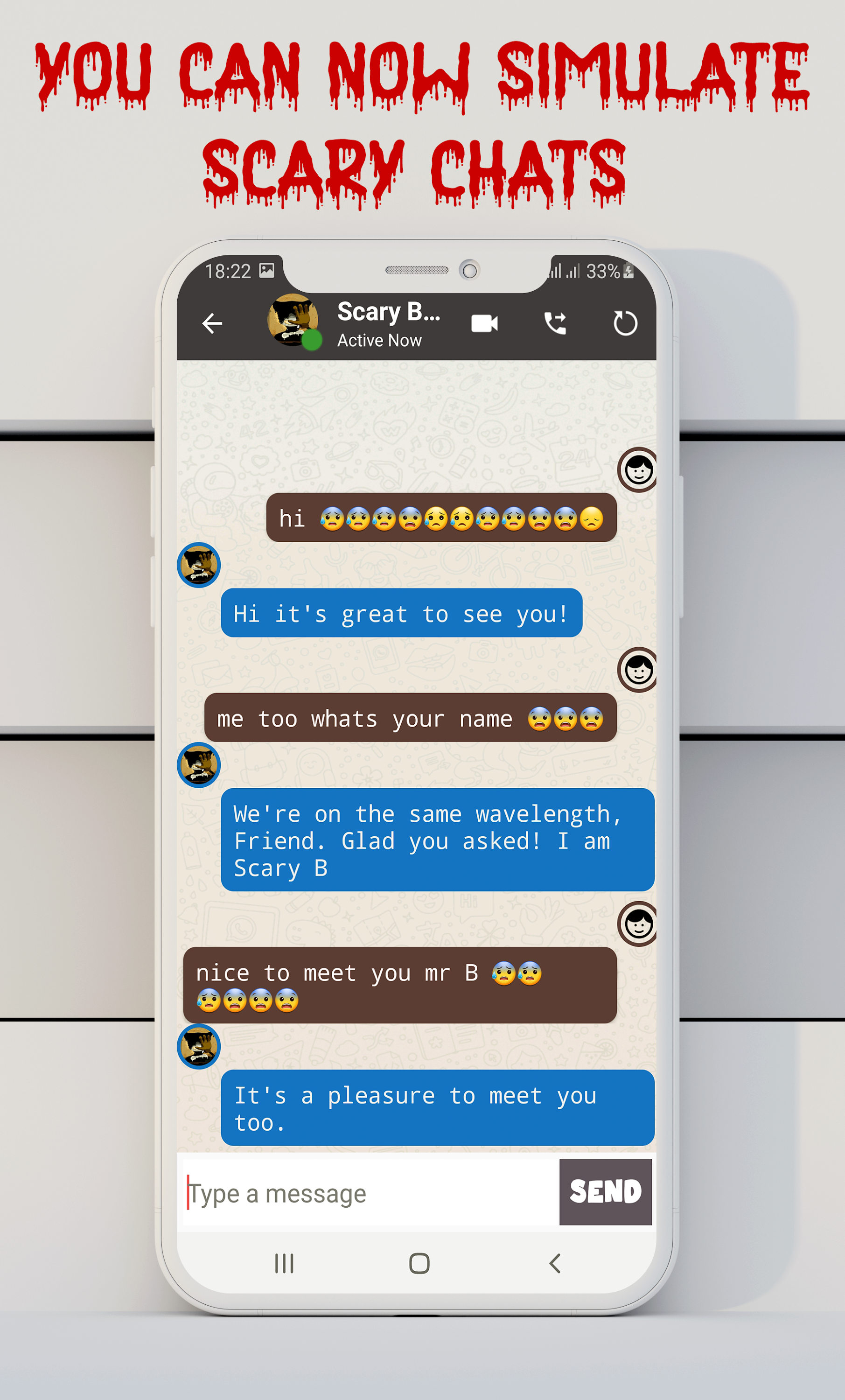 اسکرین شات 2 برنامه video call prank Scary ink