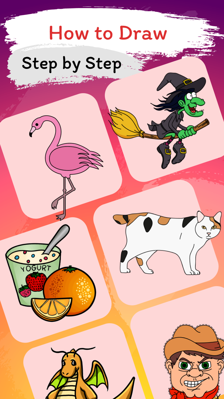 اسکرین شات 1 برنامه Drawing - How to Draw