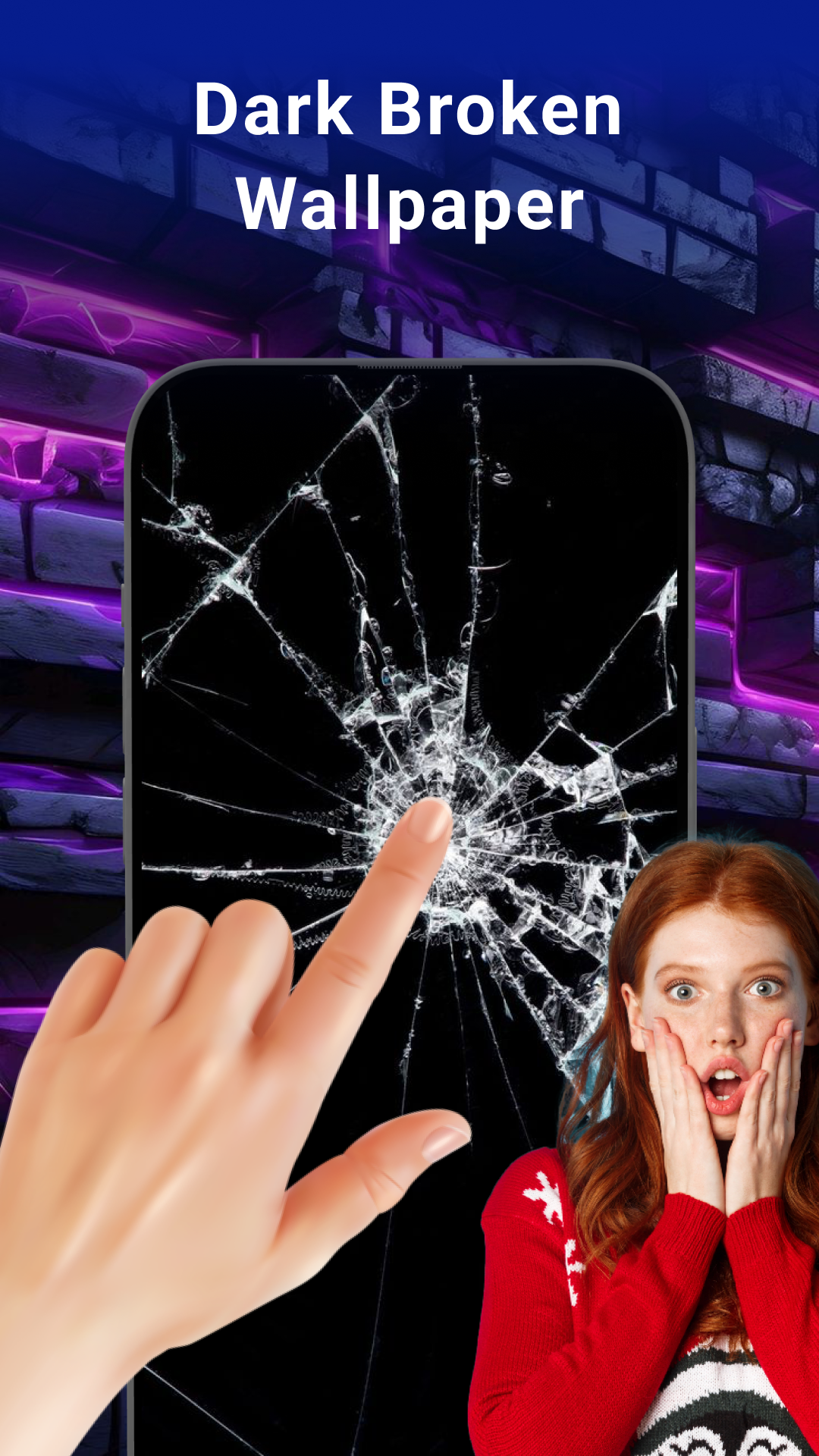 اسکرین شات 2 برنامه Magic Wallpaper: Broken Screen