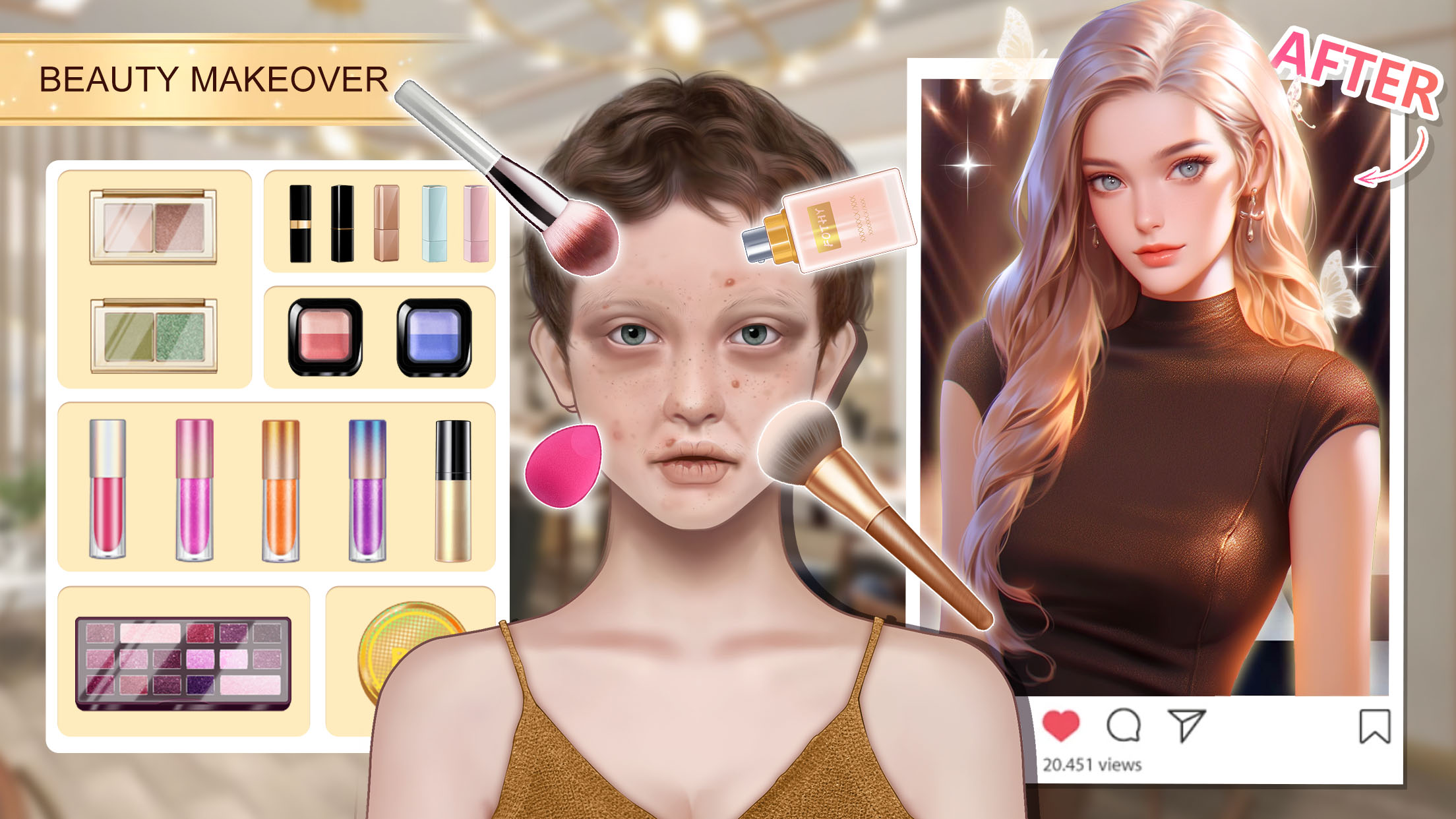 اسکرین شات 3 بازی Beauty Makeover - Makeup Game