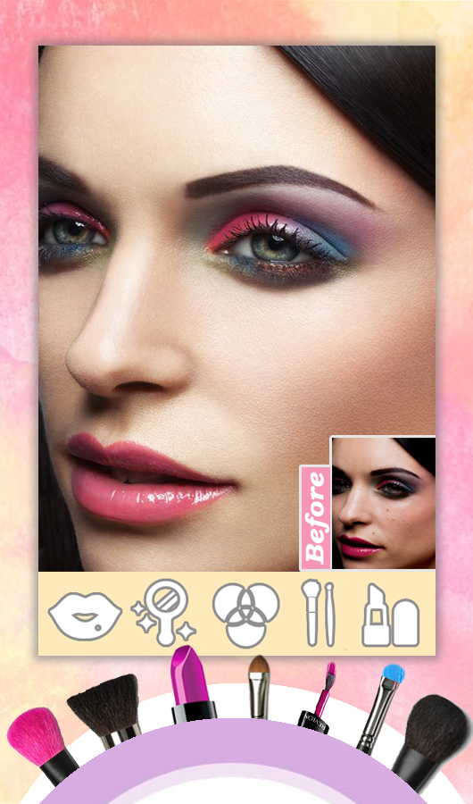 اسکرین شات 2 برنامه Makeup Magic Face Makeover Bea