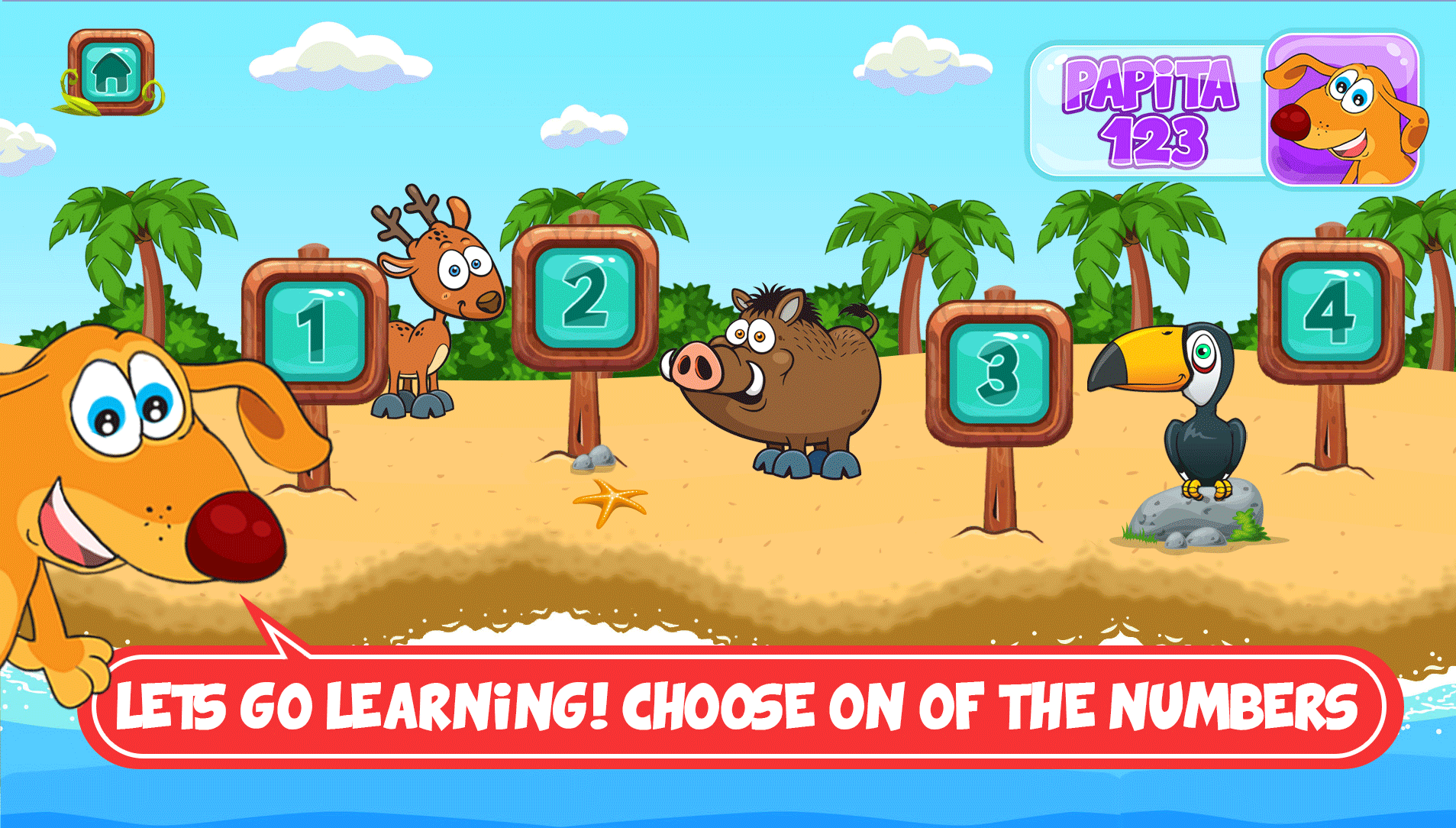 اسکرین شات 2 بازی پاپیتا 123 (آموزش اعداد انگلیسی)