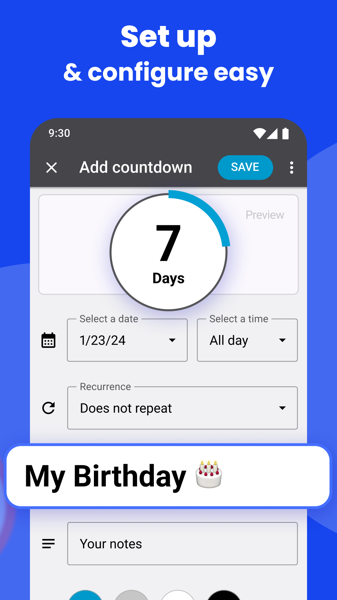 اسکرین شات 2 برنامه Countdown Widget・Countdown app