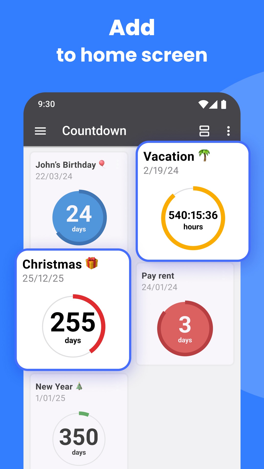 اسکرین شات 5 برنامه Countdown Widget・Countdown app