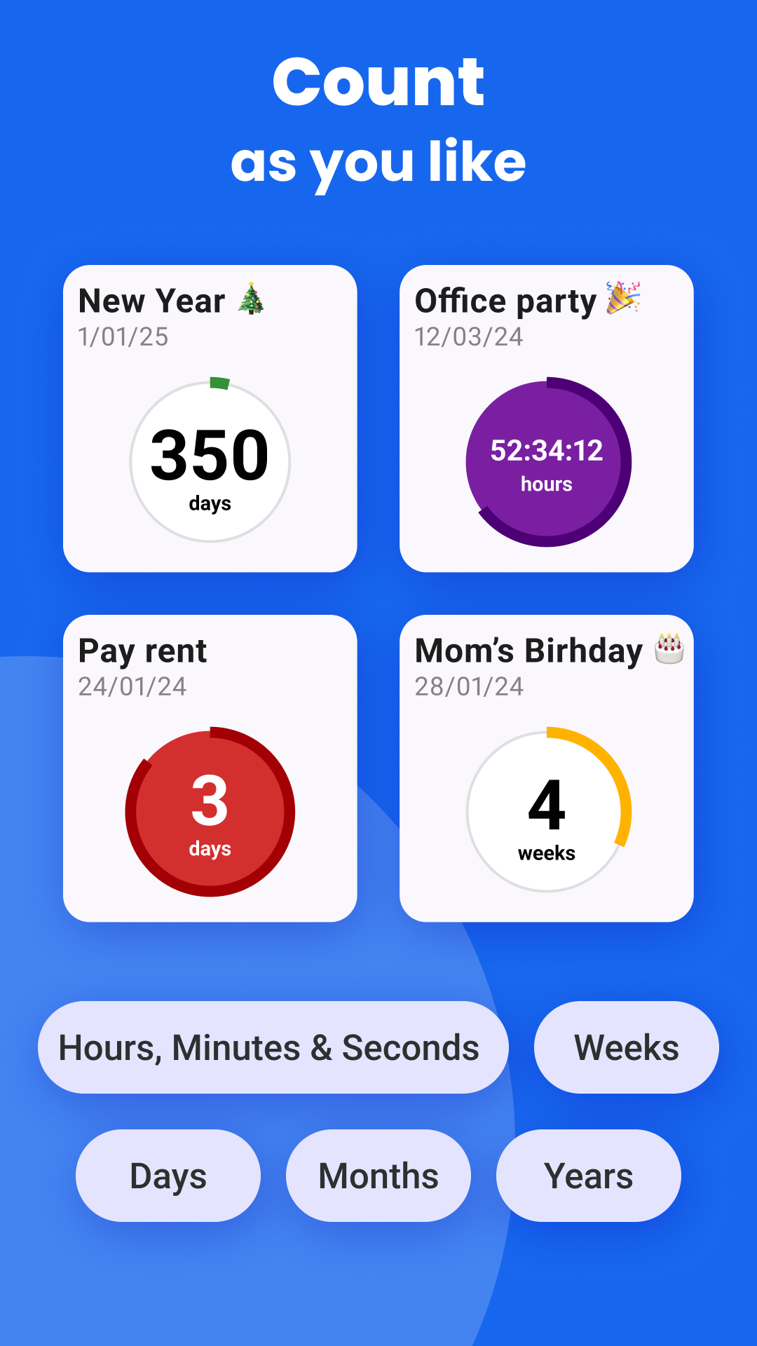اسکرین شات 4 برنامه Countdown Widget・Countdown app