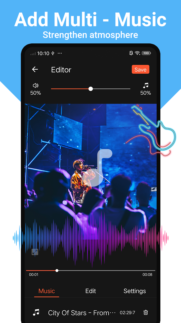 اسکرین شات 2 برنامه Video Maker Music Video Editor