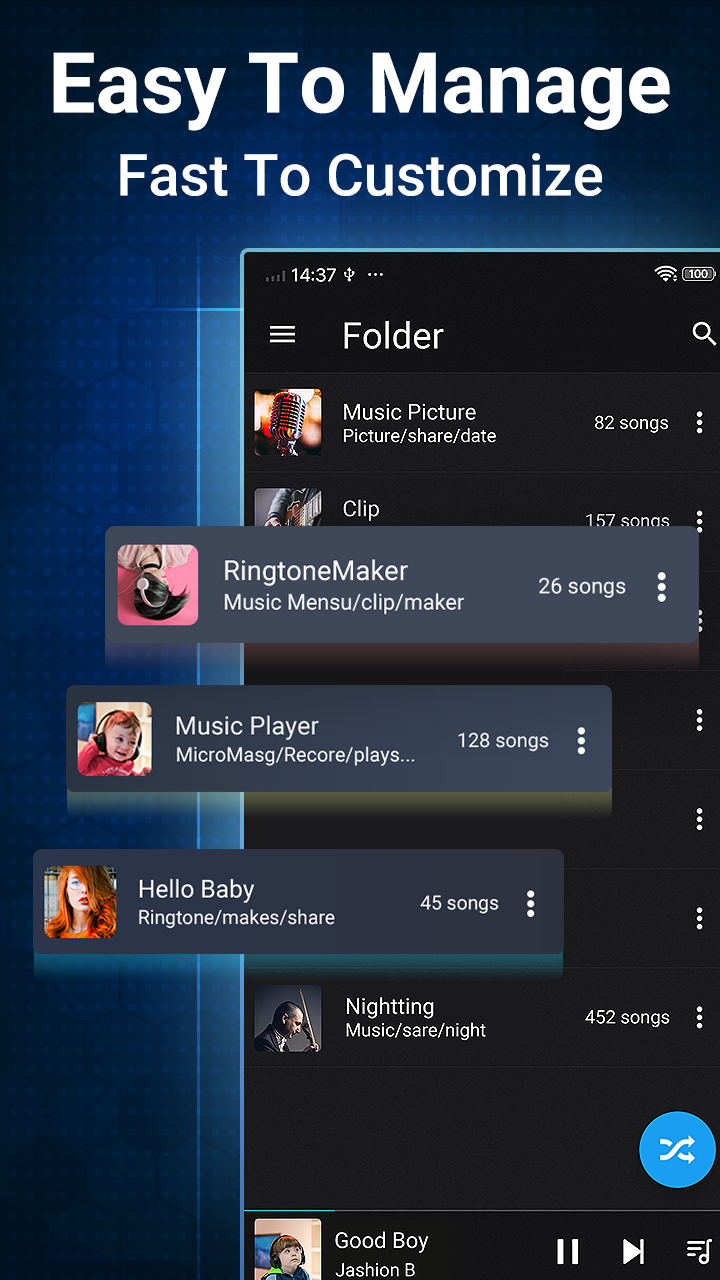 اسکرین شات 4 برنامه Music Player With Equalizer
