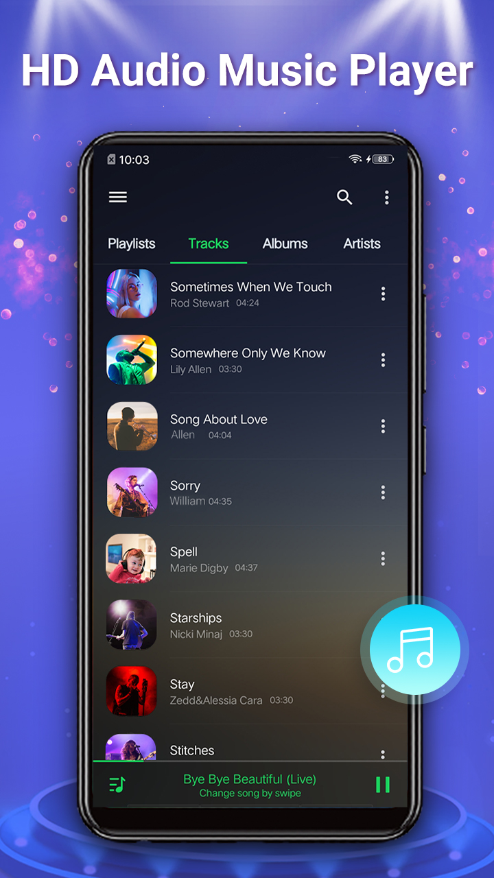 اسکرین شات 4 برنامه Music Player - MP3 Player