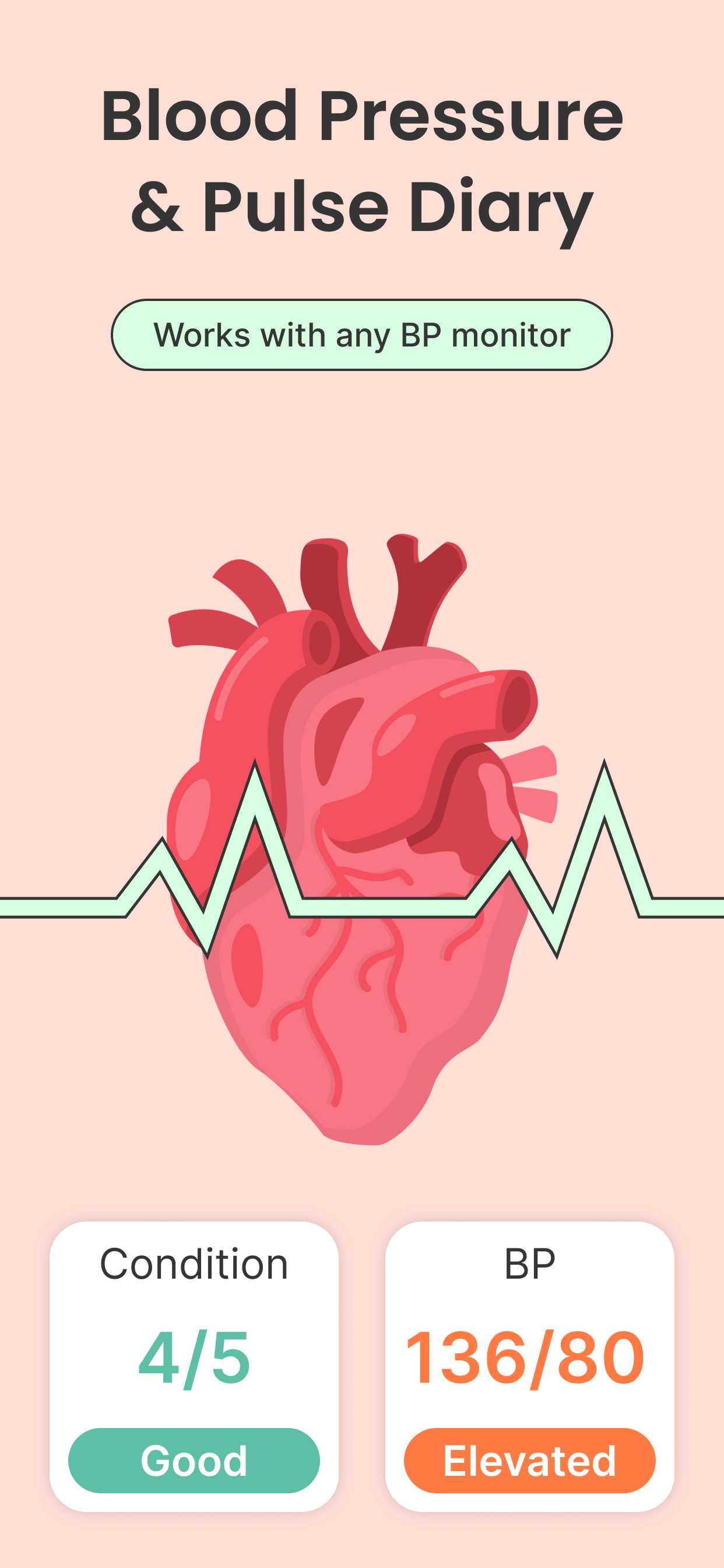 اسکرین شات 1 برنامه BP Diary:Cardio & Pressure Log