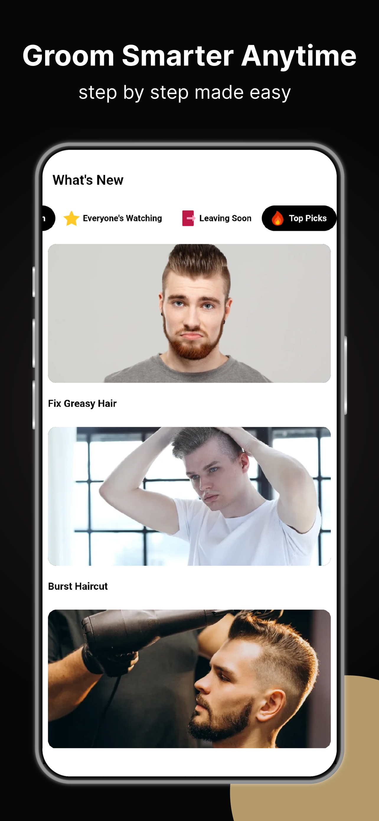 اسکرین شات 6 برنامه Mens Hairstyles And Haircuts