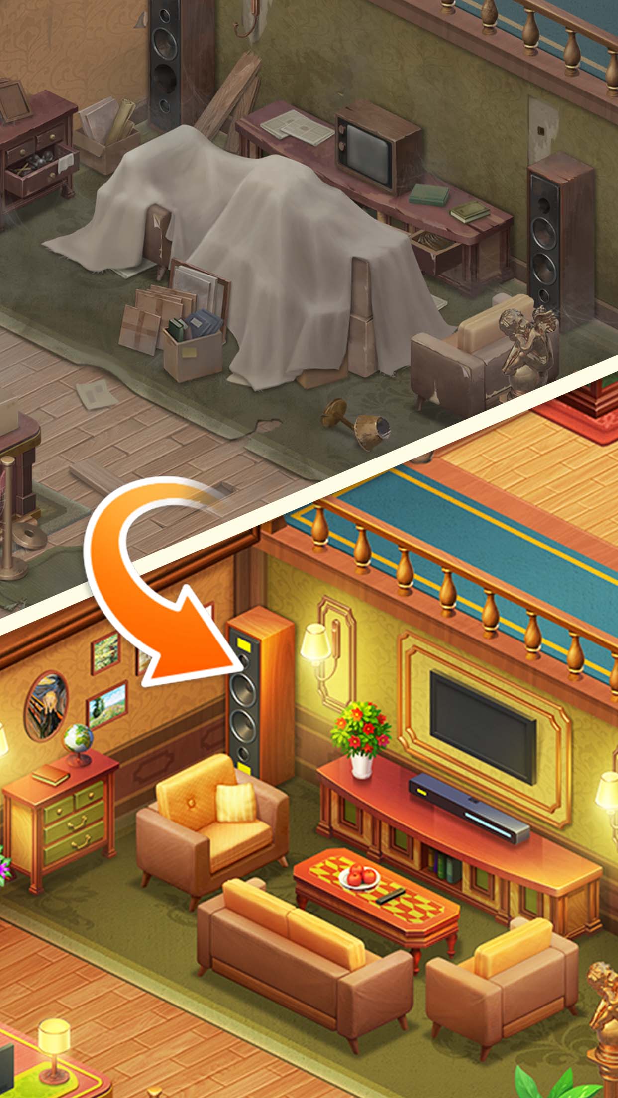 اسکرین شات 2 بازی Merge Bistro Decor Match Story