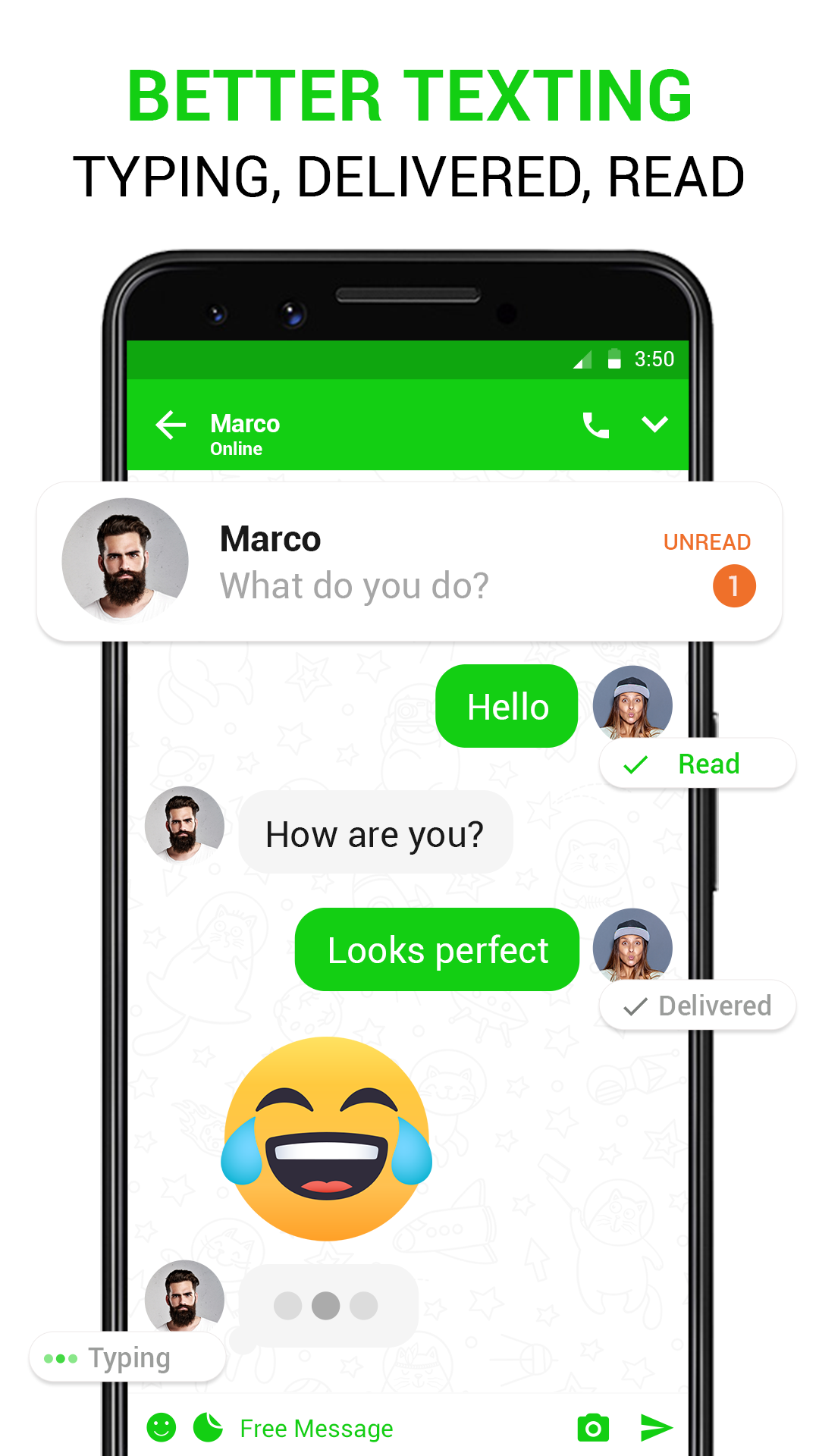 اسکرین شات 3 برنامه Messenger - Text Messages SMS
