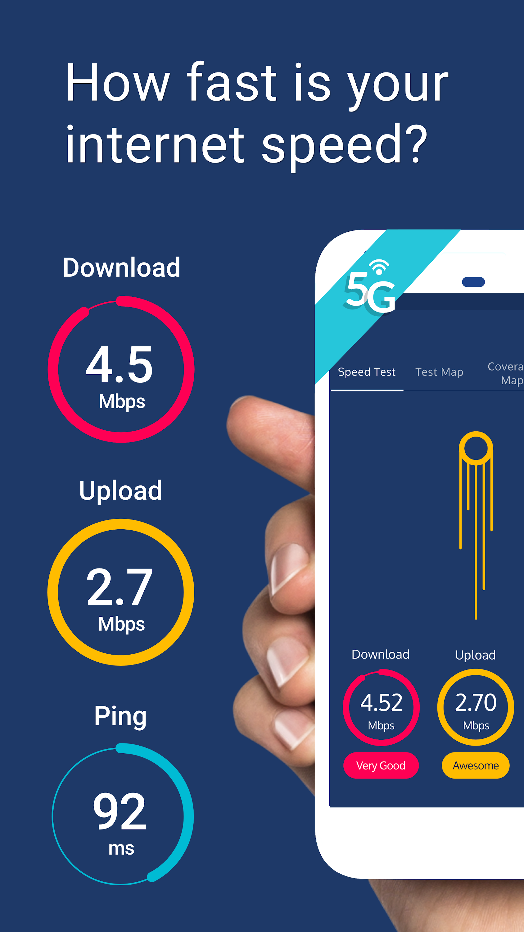 اسکرین شات 1 برنامه Meteor Speed Test - Ad Free