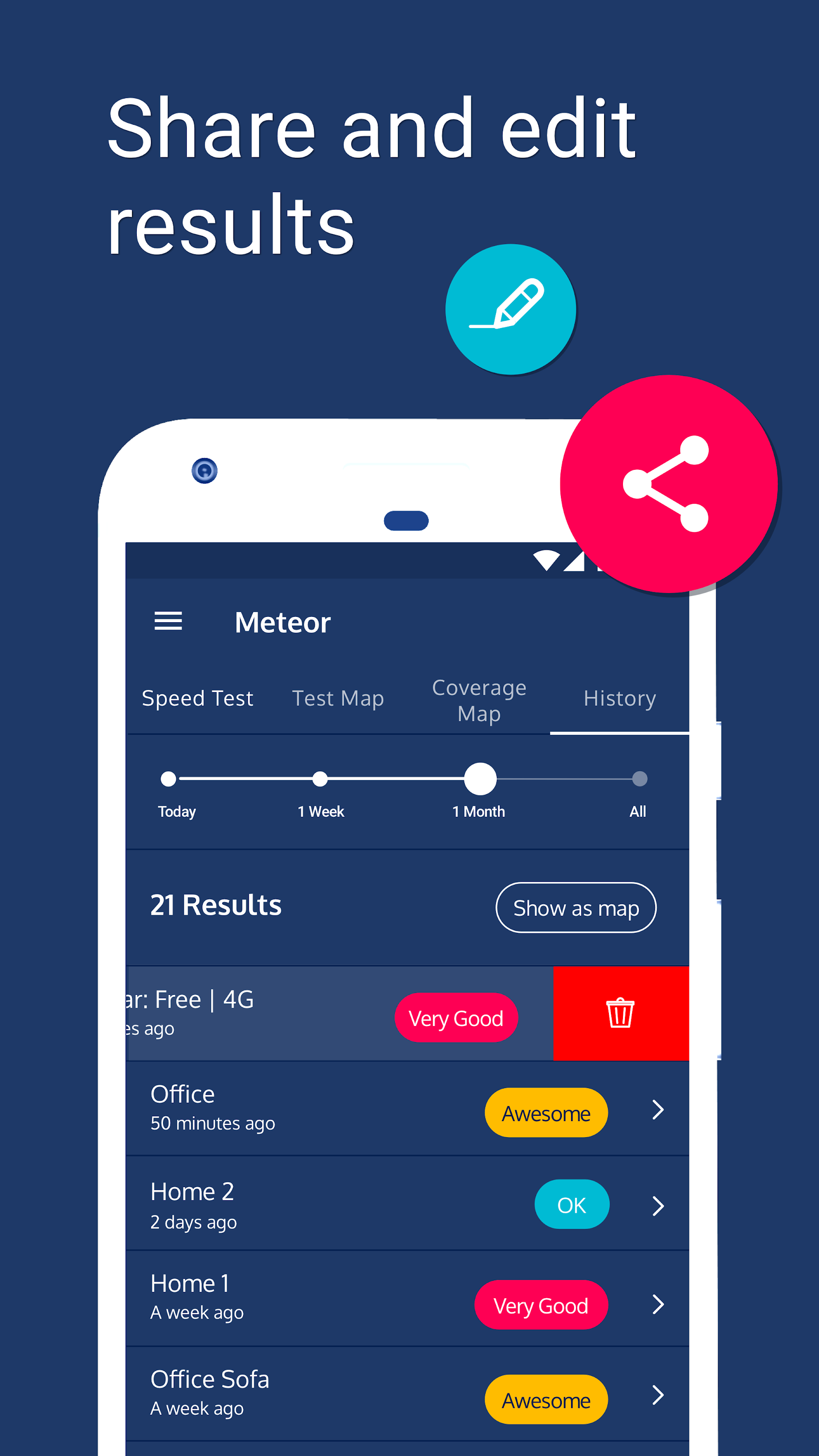 اسکرین شات 5 برنامه Meteor Speed Test - Ad Free