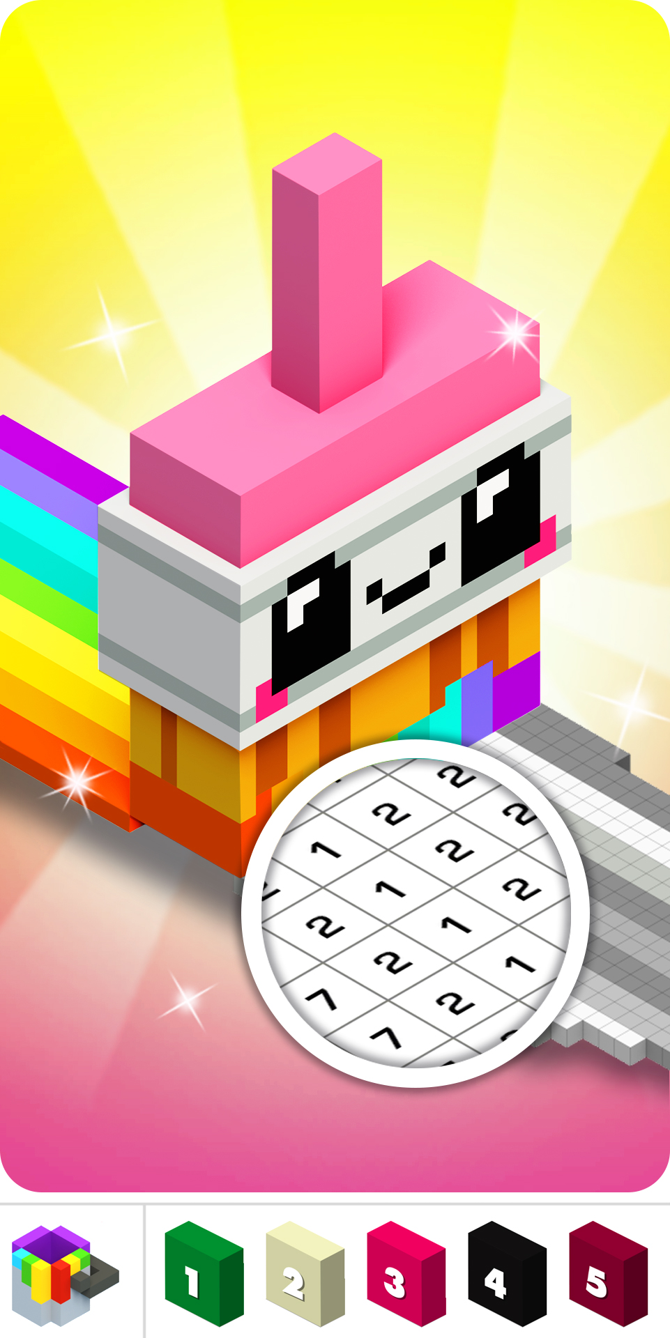 اسکرین شات 1 برنامه Voxly: 3D Color by Number.