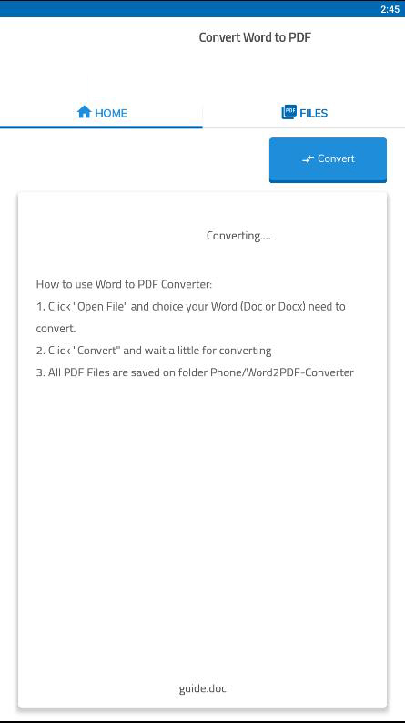 اسکرین شات 2 برنامه Convert Word to PDF