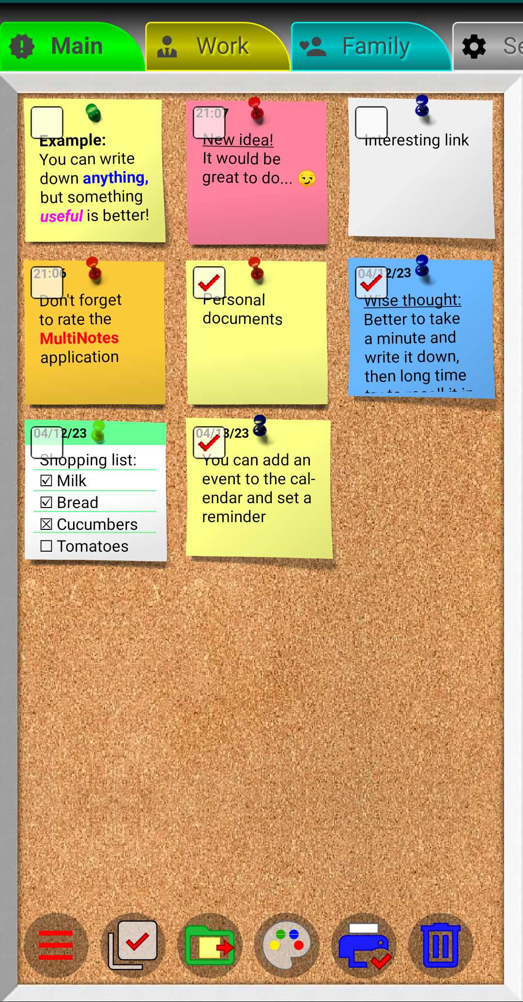 اسکرین شات 8 برنامه MultiNotes - Reminder Notes
