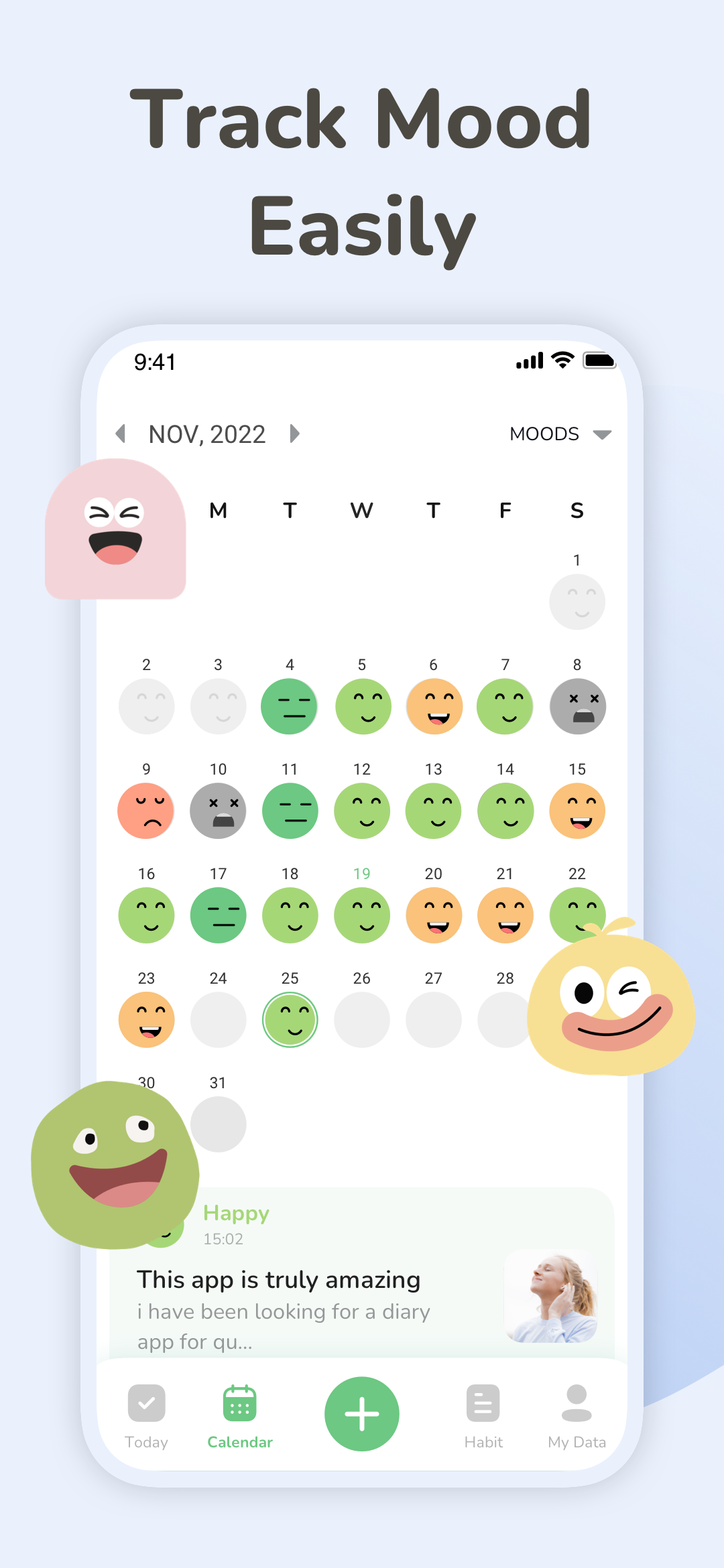 اسکرین شات 2 برنامه Mood Tracker: Self-Care Habits