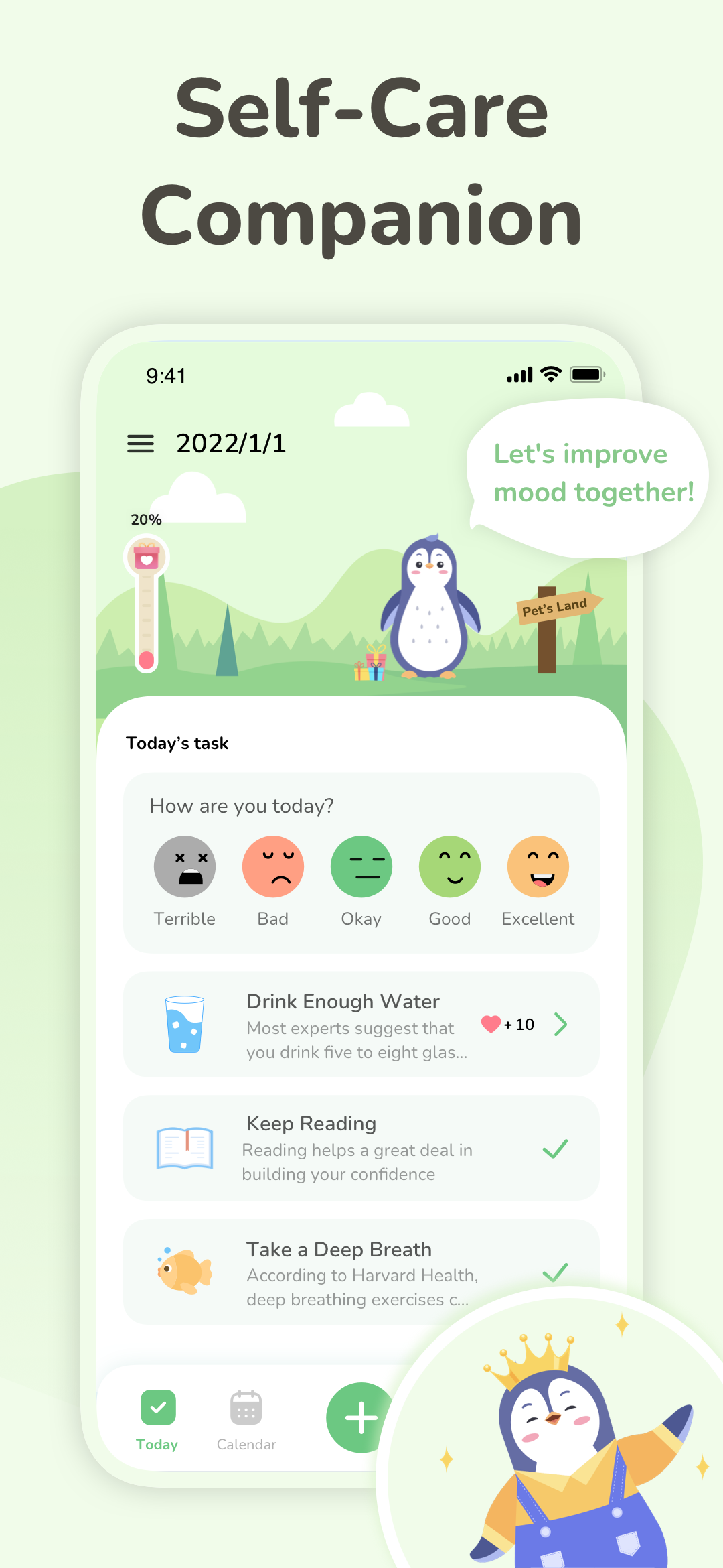 اسکرین شات 1 برنامه Mood Tracker: Self-Care Habits