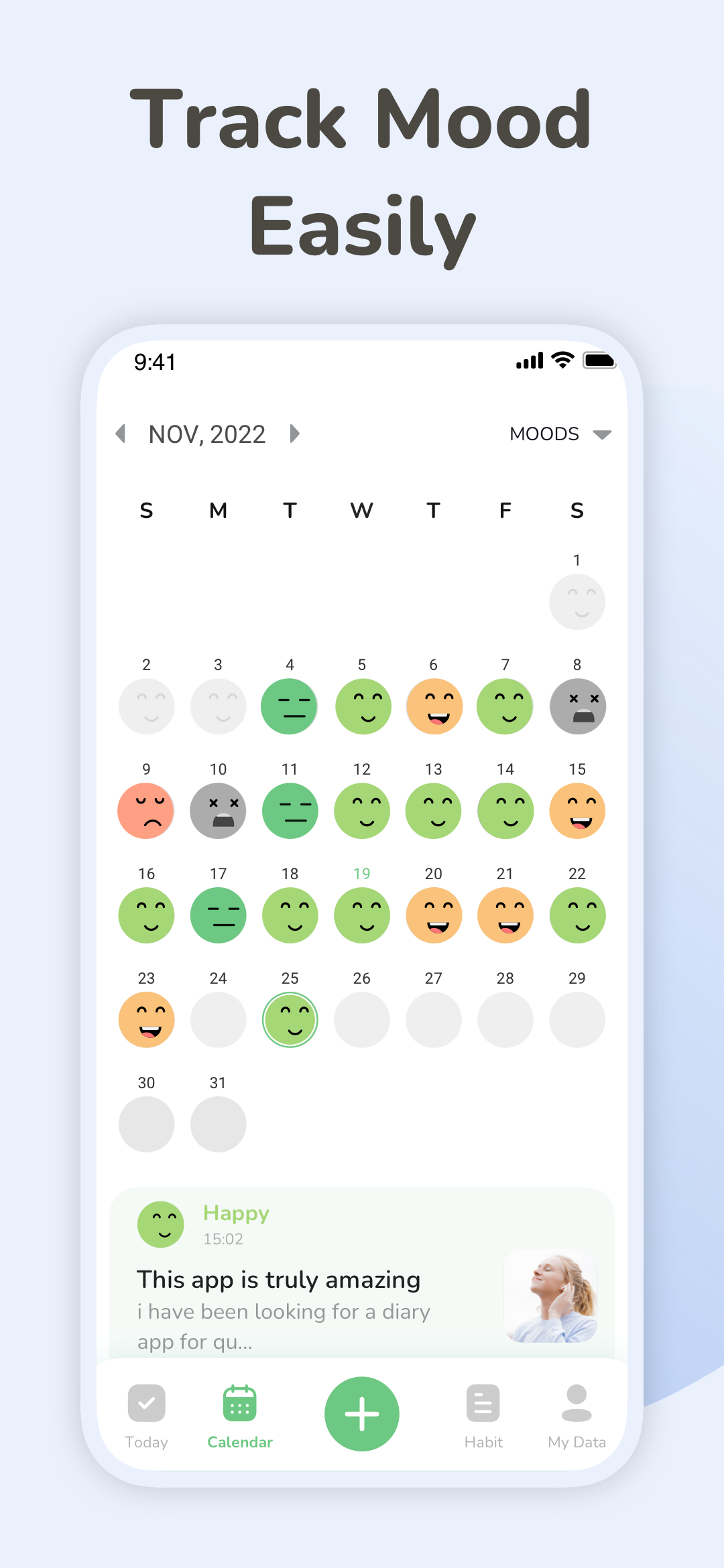 اسکرین شات 2 برنامه Mood Tracker: Self-Care Habits