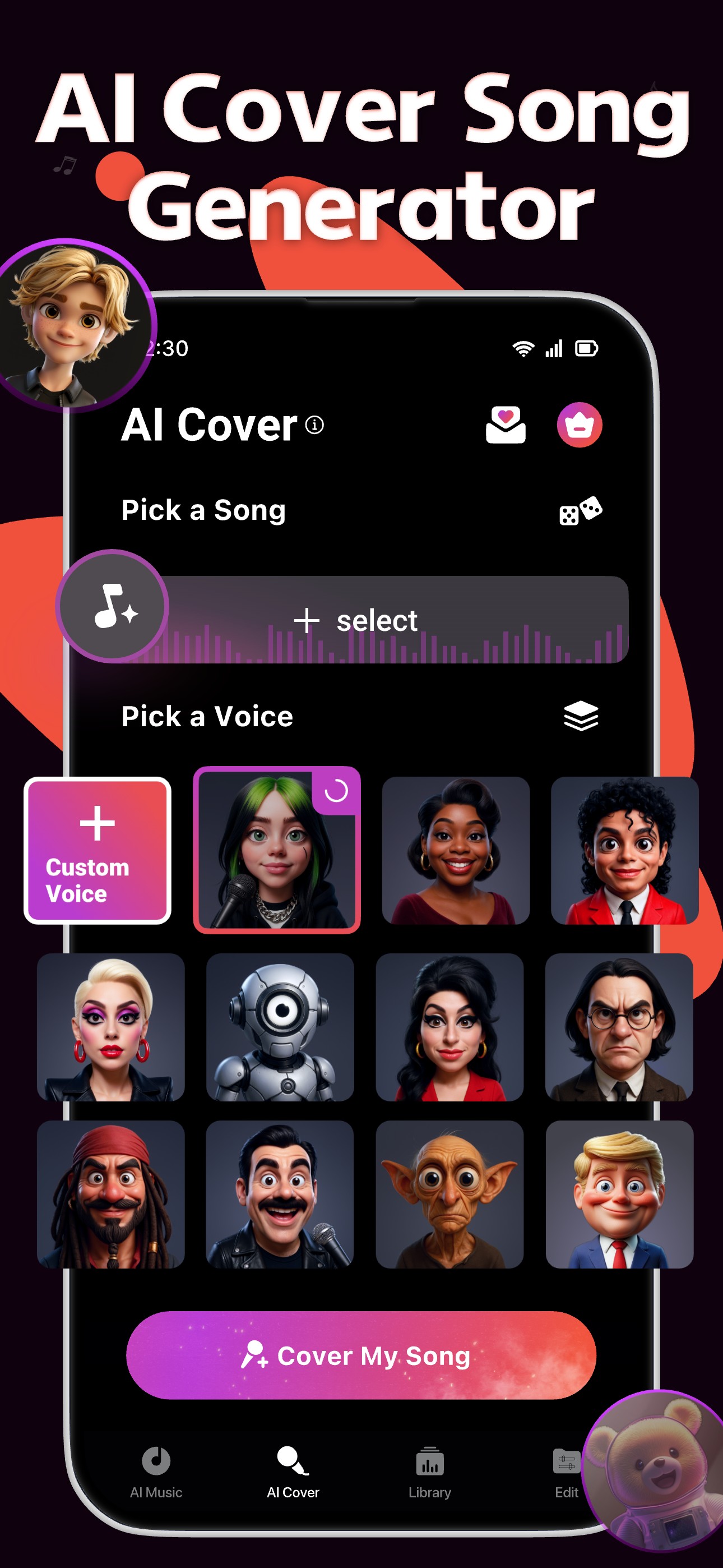 اسکرین شات 4 برنامه AI Song Generator, Cover Music