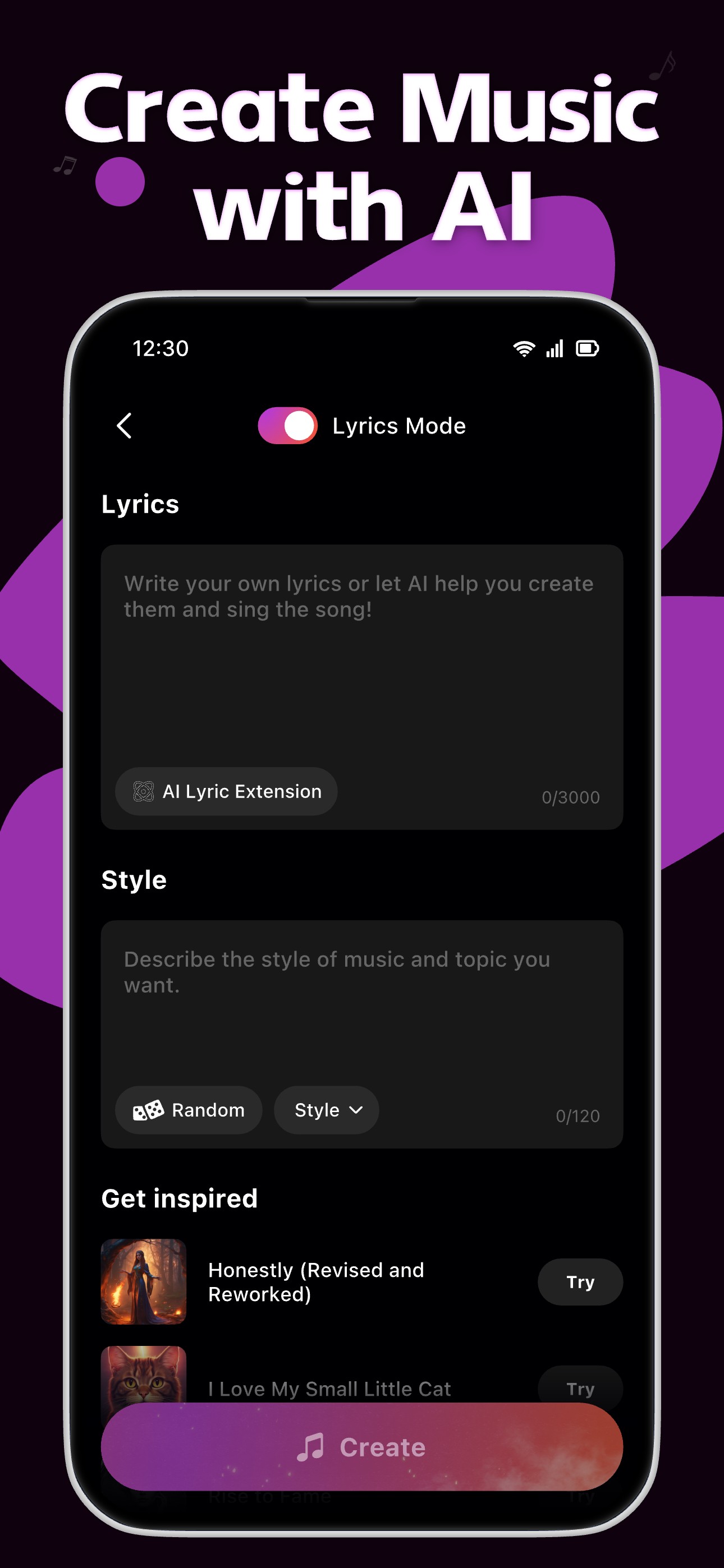اسکرین شات 2 برنامه AI Song Generator, Cover Music