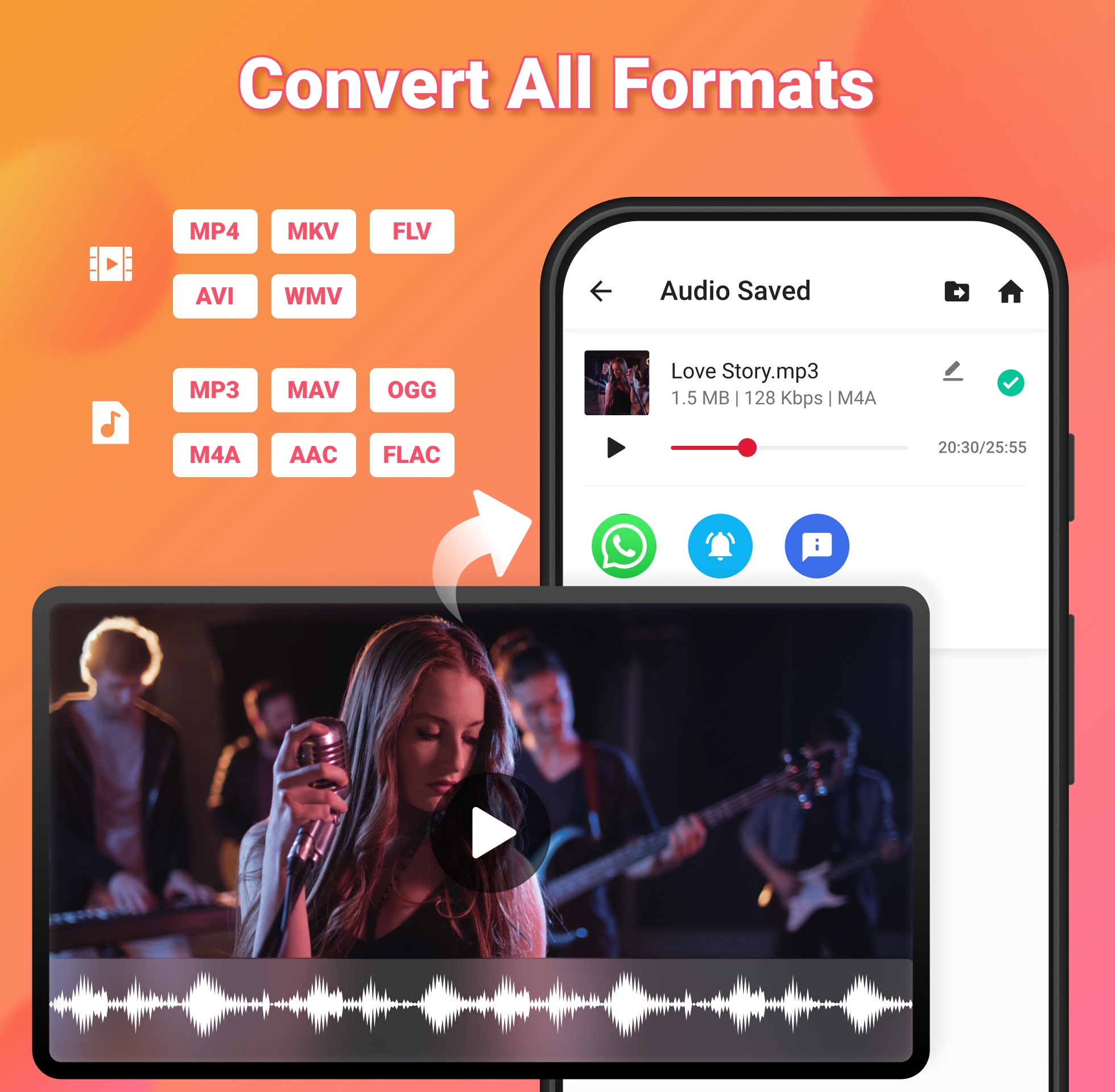 اسکرین شات 1 برنامه Video to MP3 - Video to Audio