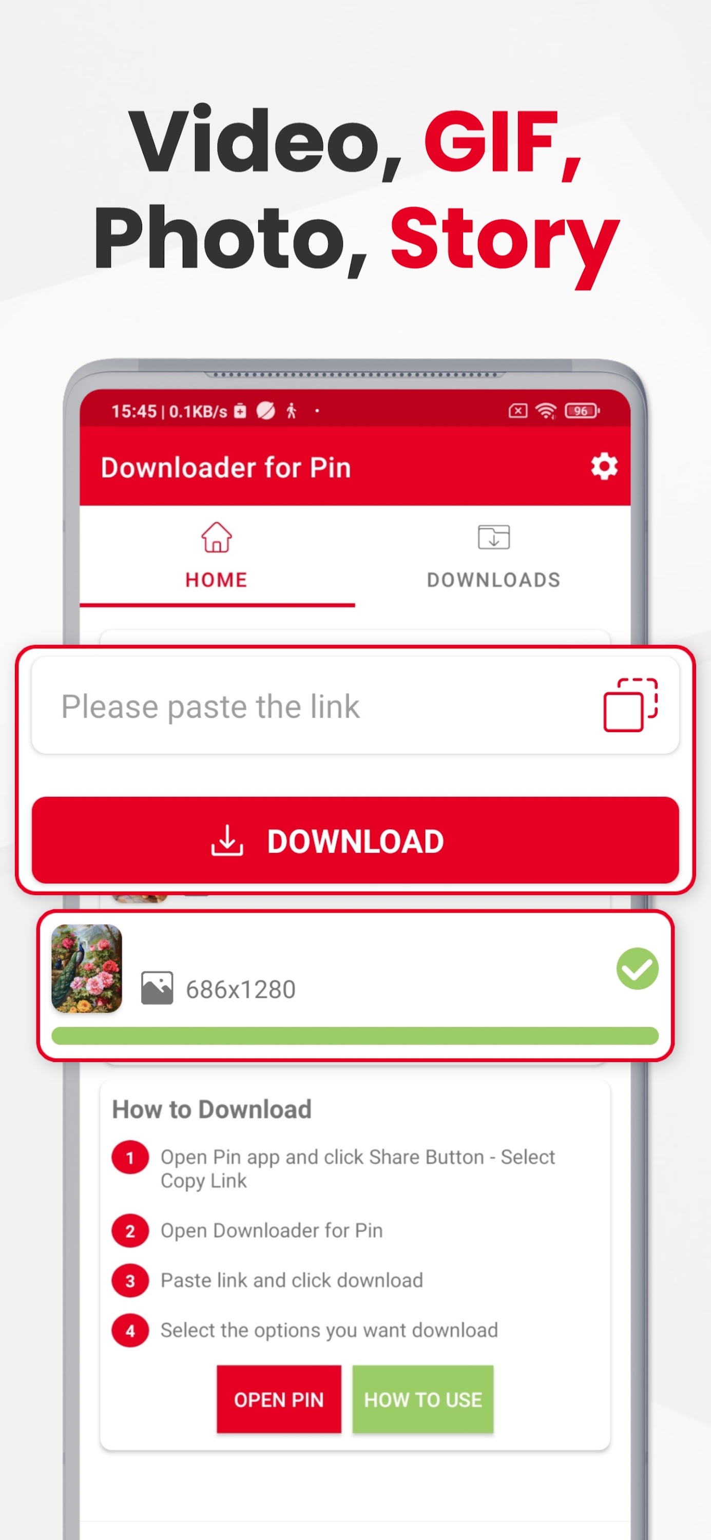 اسکرین شات 2 برنامه PinSave Video - GIF Downloader
