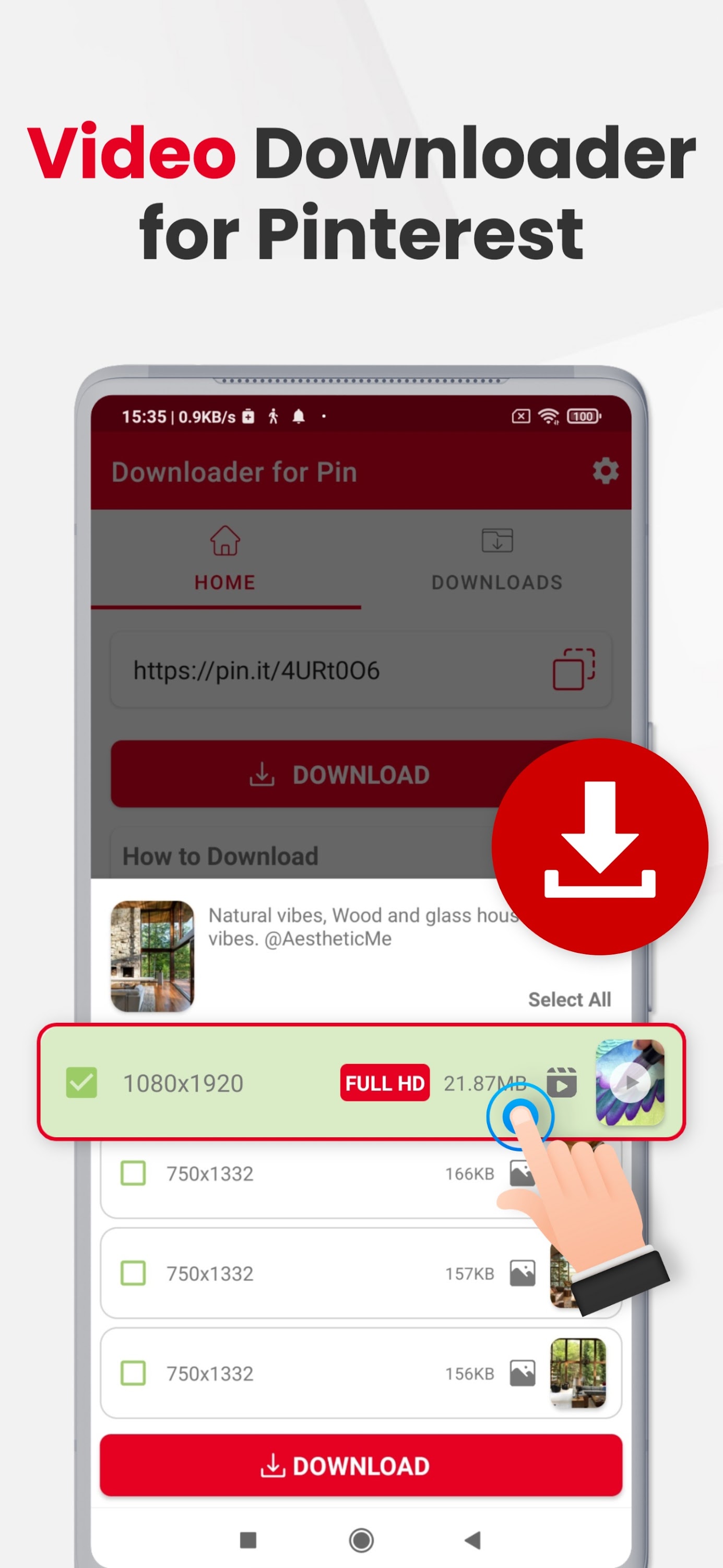 اسکرین شات 1 برنامه PinSave Video - GIF Downloader