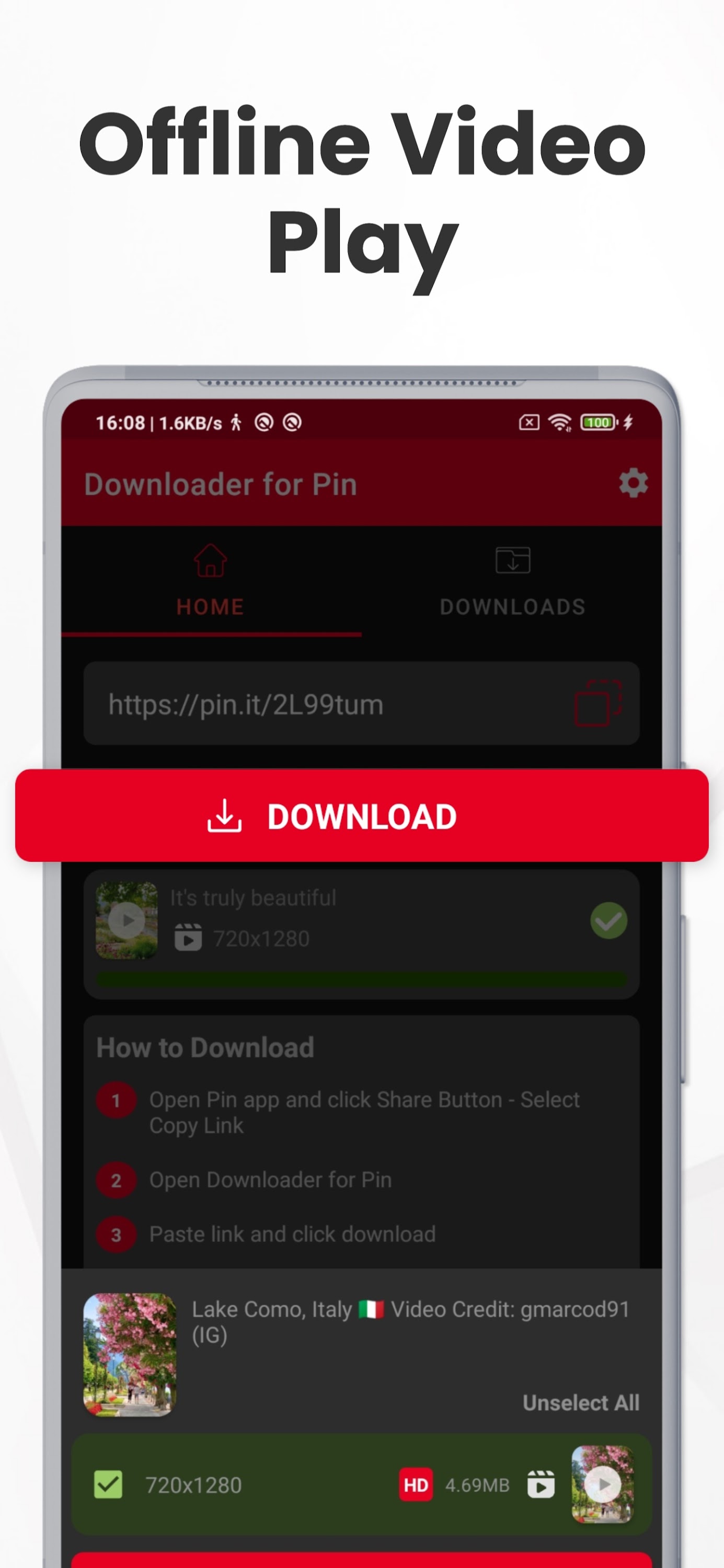 اسکرین شات 4 برنامه PinSave Video - GIF Downloader