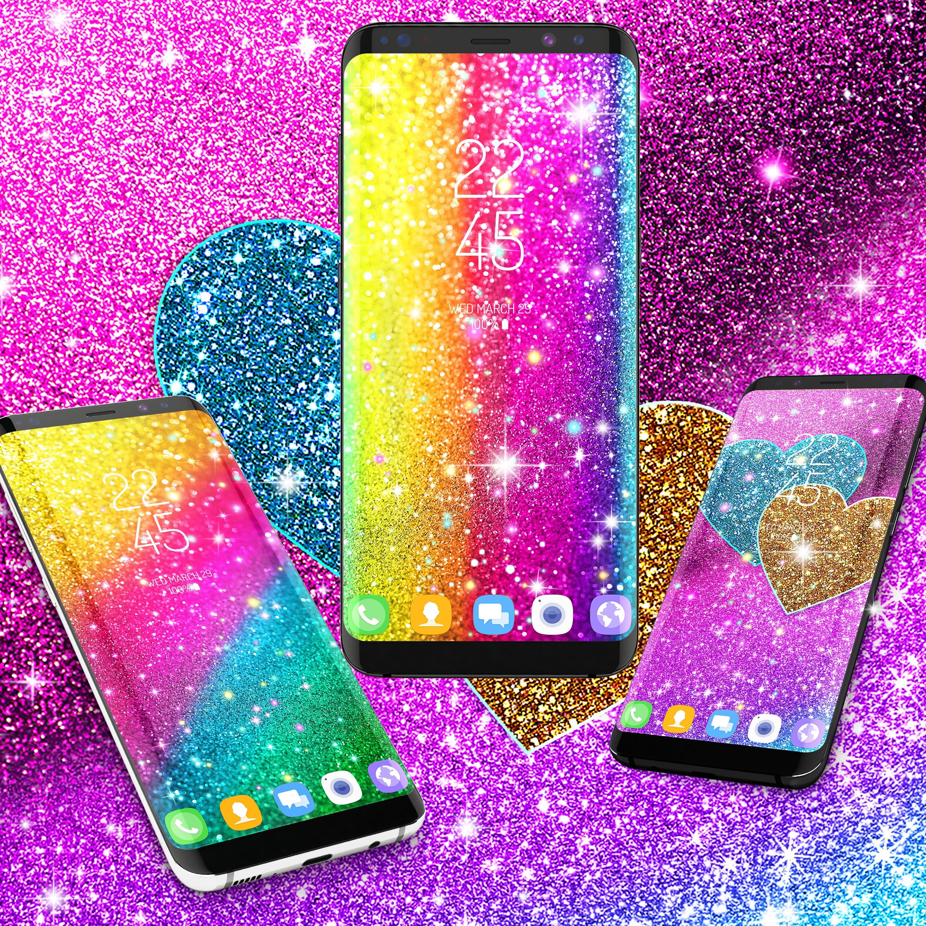 اسکرین شات 3 برنامه Multi color glitter wallpaper