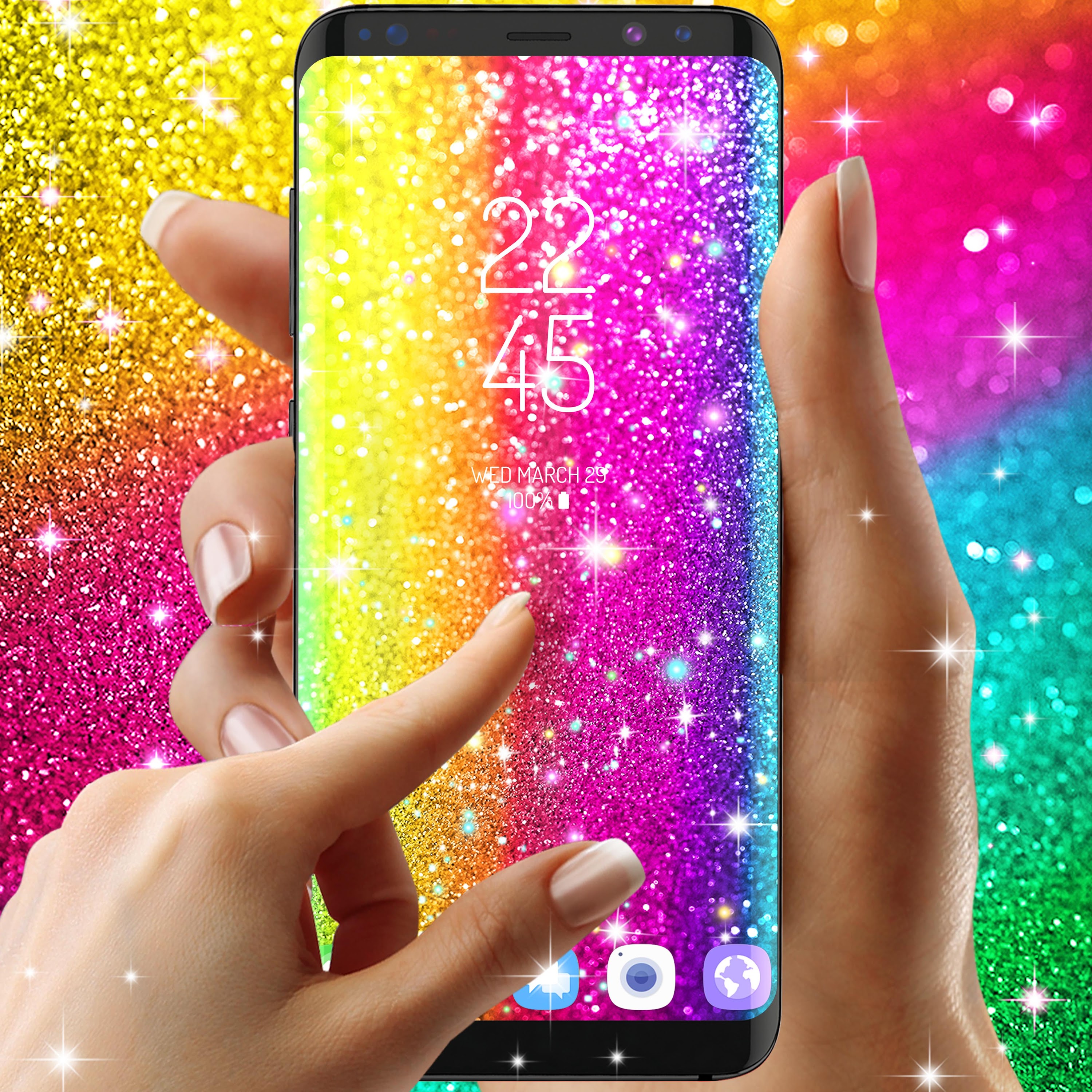 اسکرین شات 4 برنامه Multi color glitter wallpaper