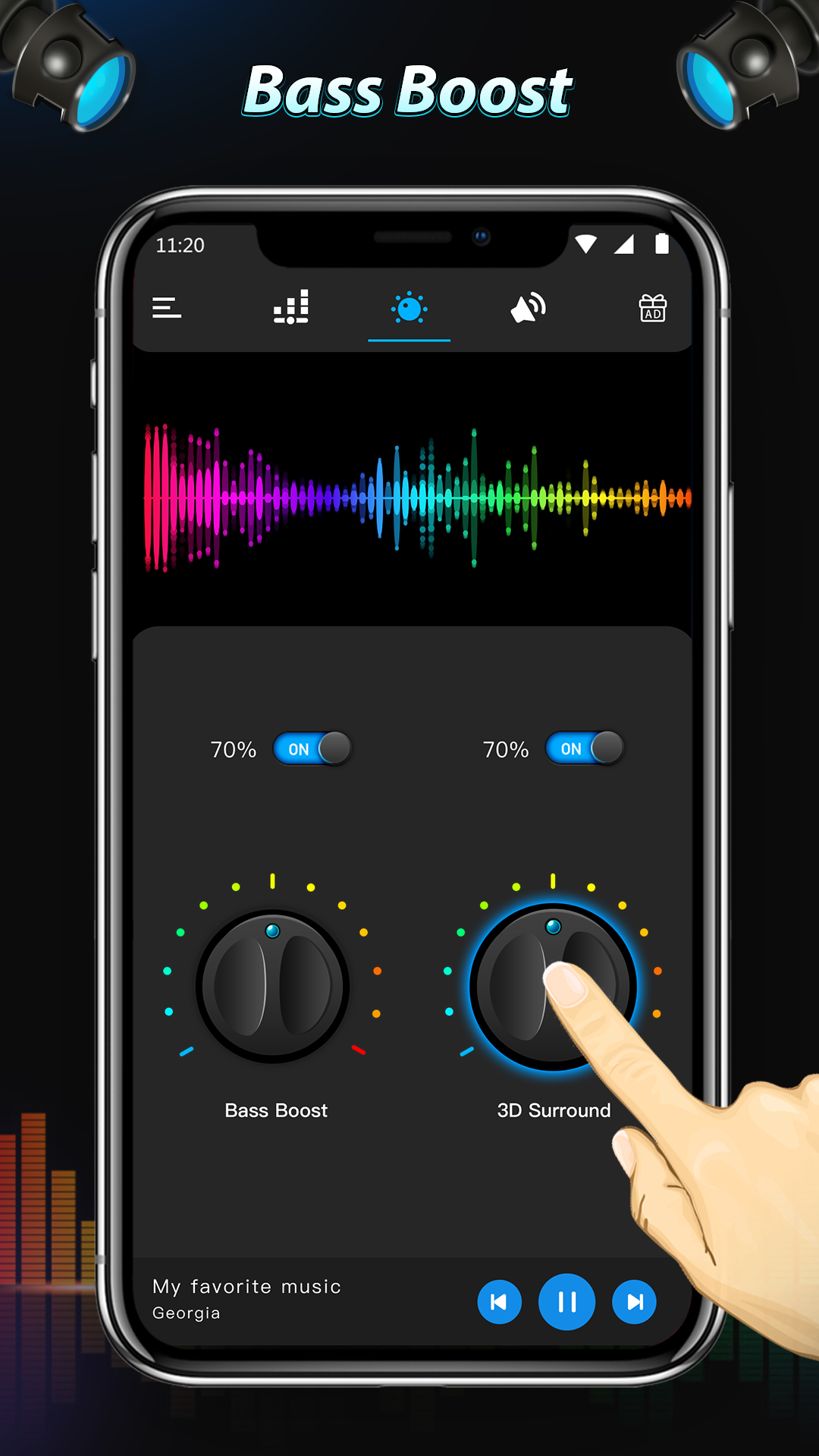 اسکرین شات 3 برنامه Equalizer & Bass Booster